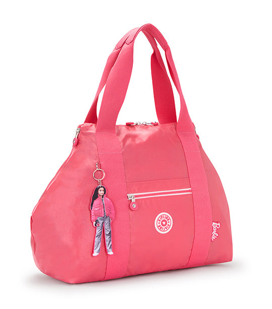 Barbie x Kipling Art Medium Tote Bag Lively Pink