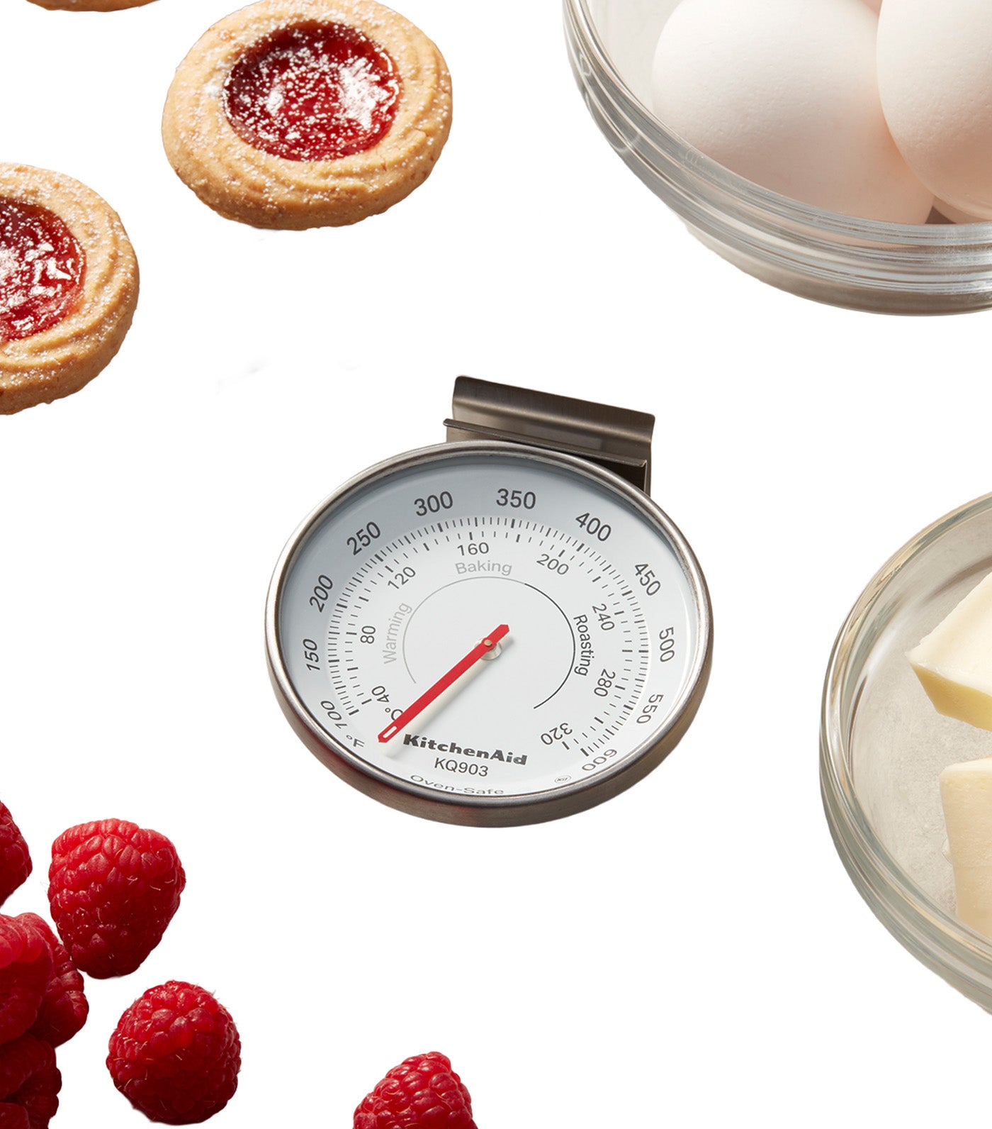 3-in-1 Analog Dial Oven Thermometer Stainless Steel