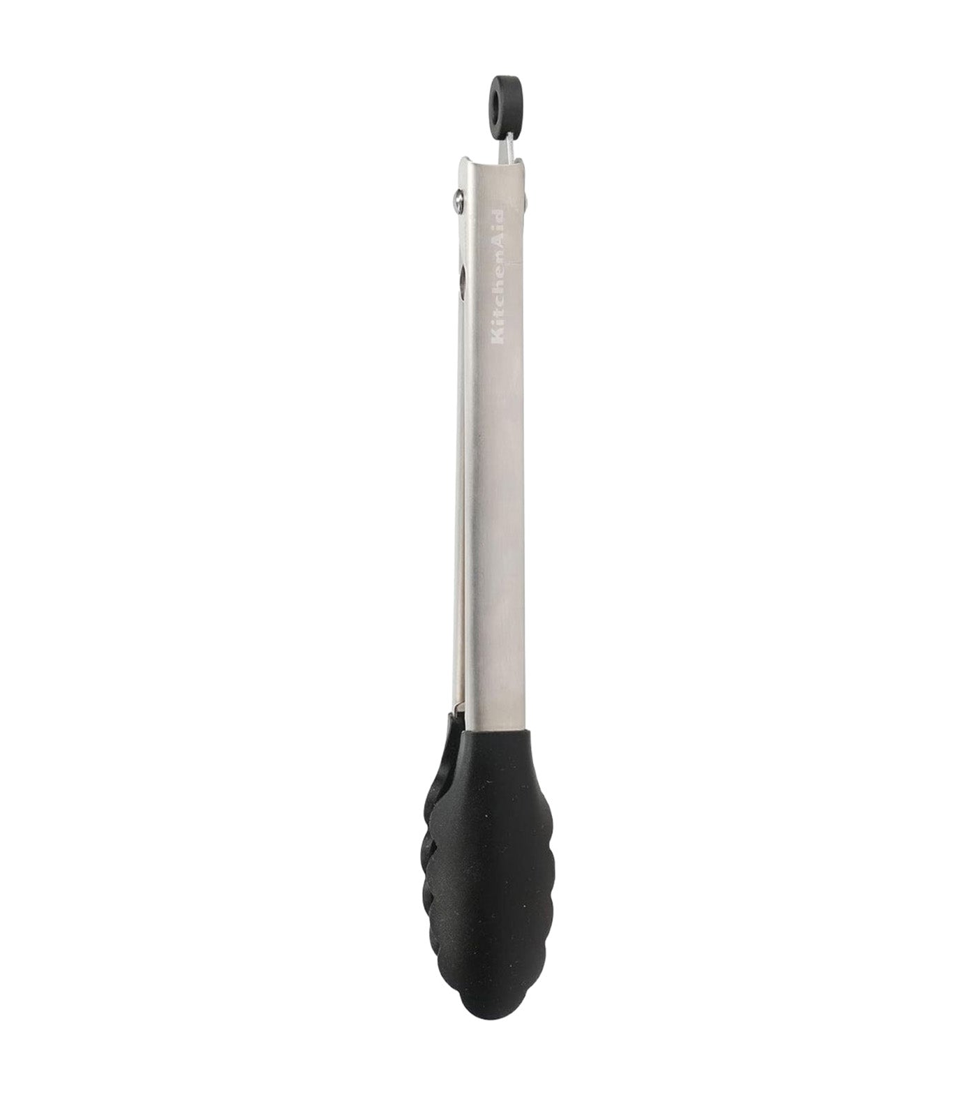 Silicone Tipped Stainless Steel Tongs Black