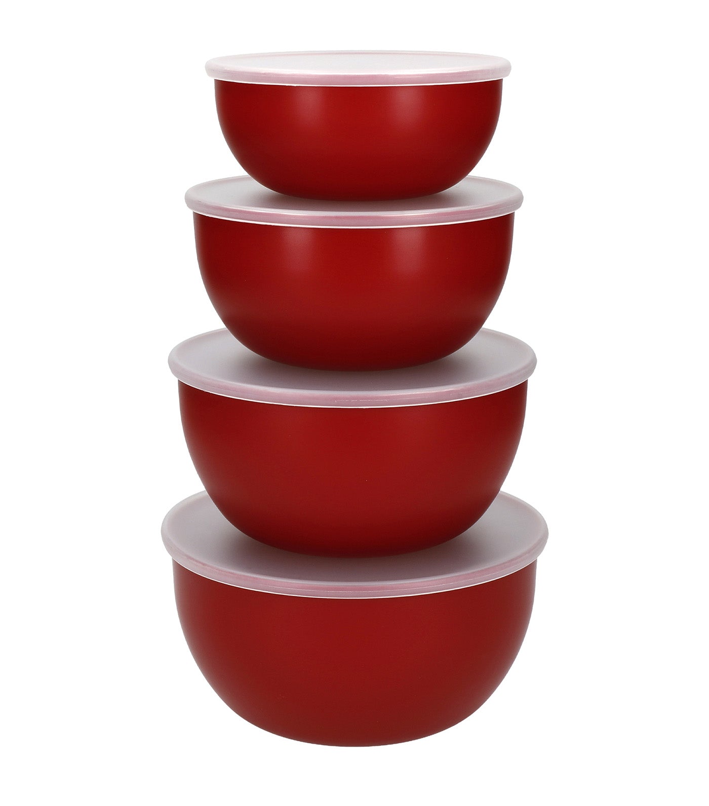 4-Piece Prep Bowl Set with Lid Empire Red