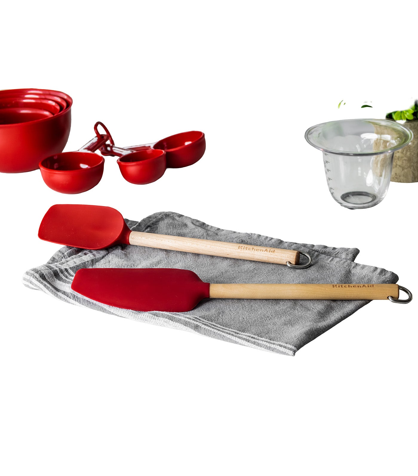 Birchwood Mixer Spatula Bamboo/Red