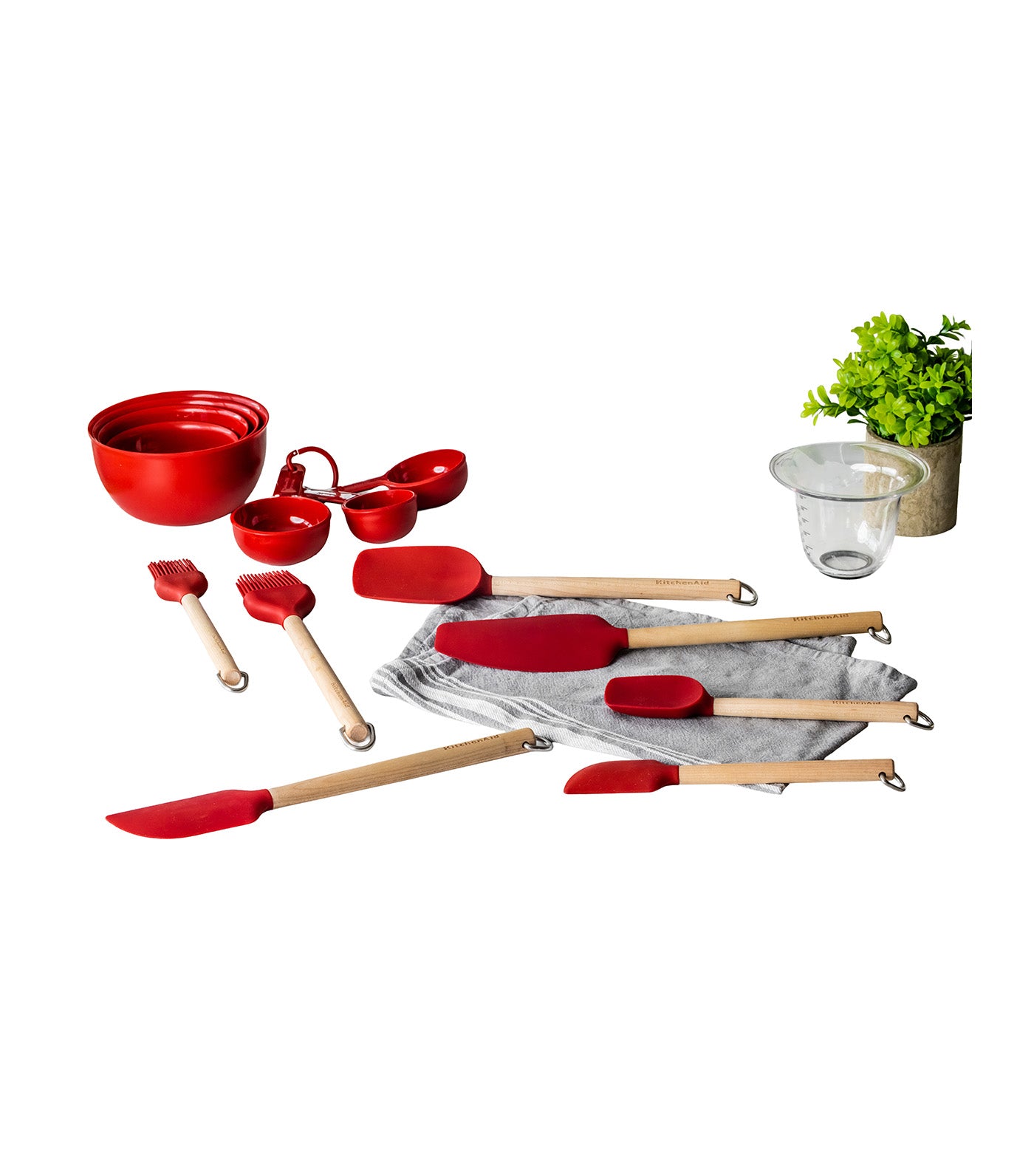 Birchwood Mixer Spatula Bamboo/Red