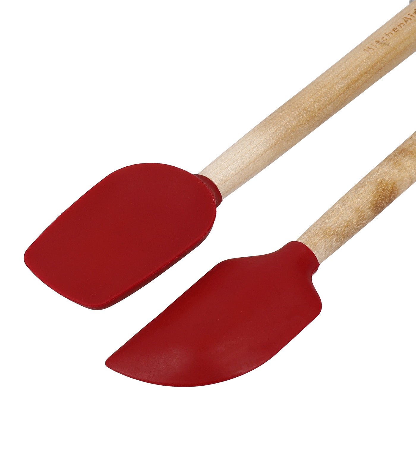 Birchwood Mini Spatulas Set of 2 Bamboo/Red
