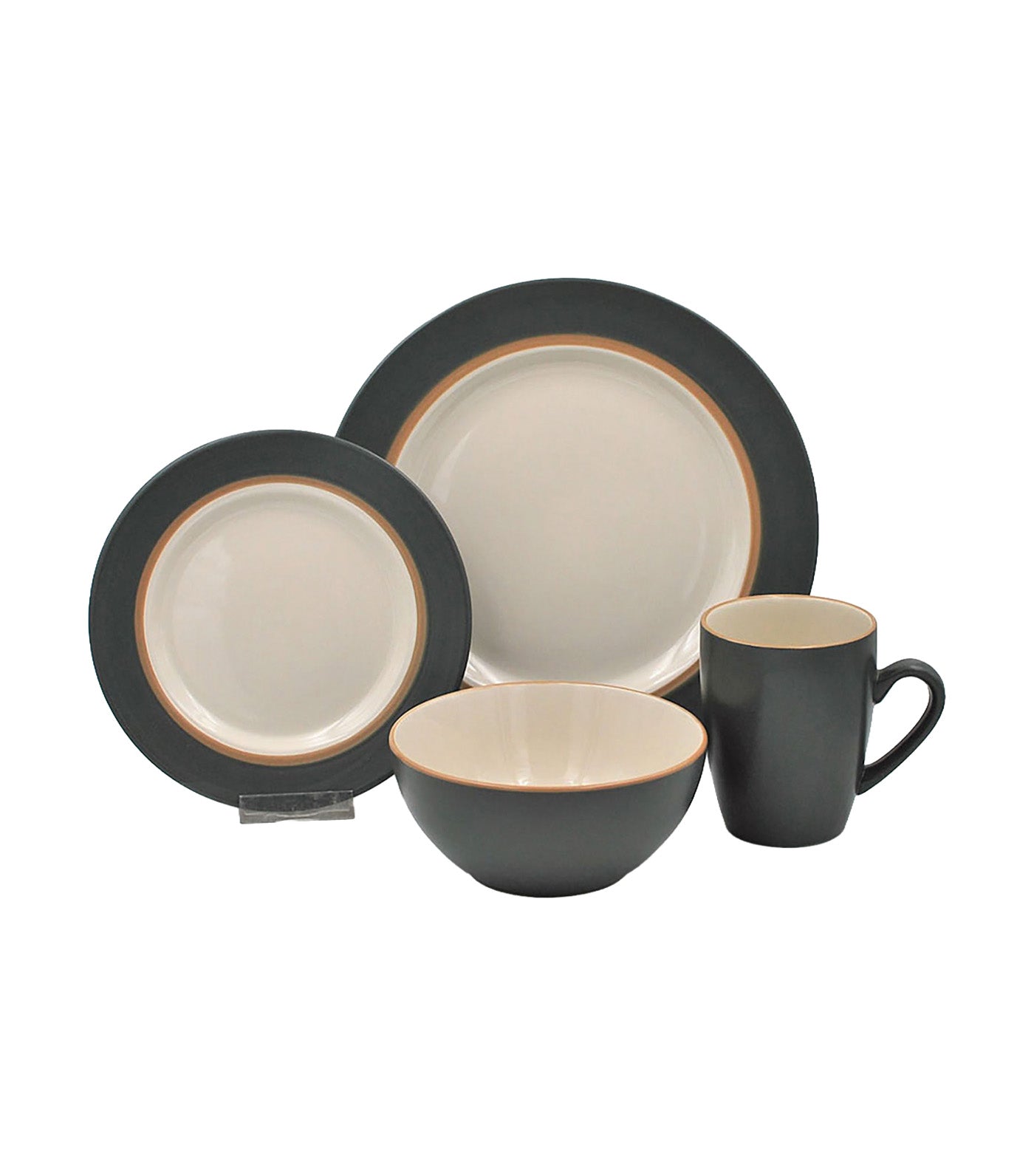 16pc. Stoneware Dinner Set Kensington Slate