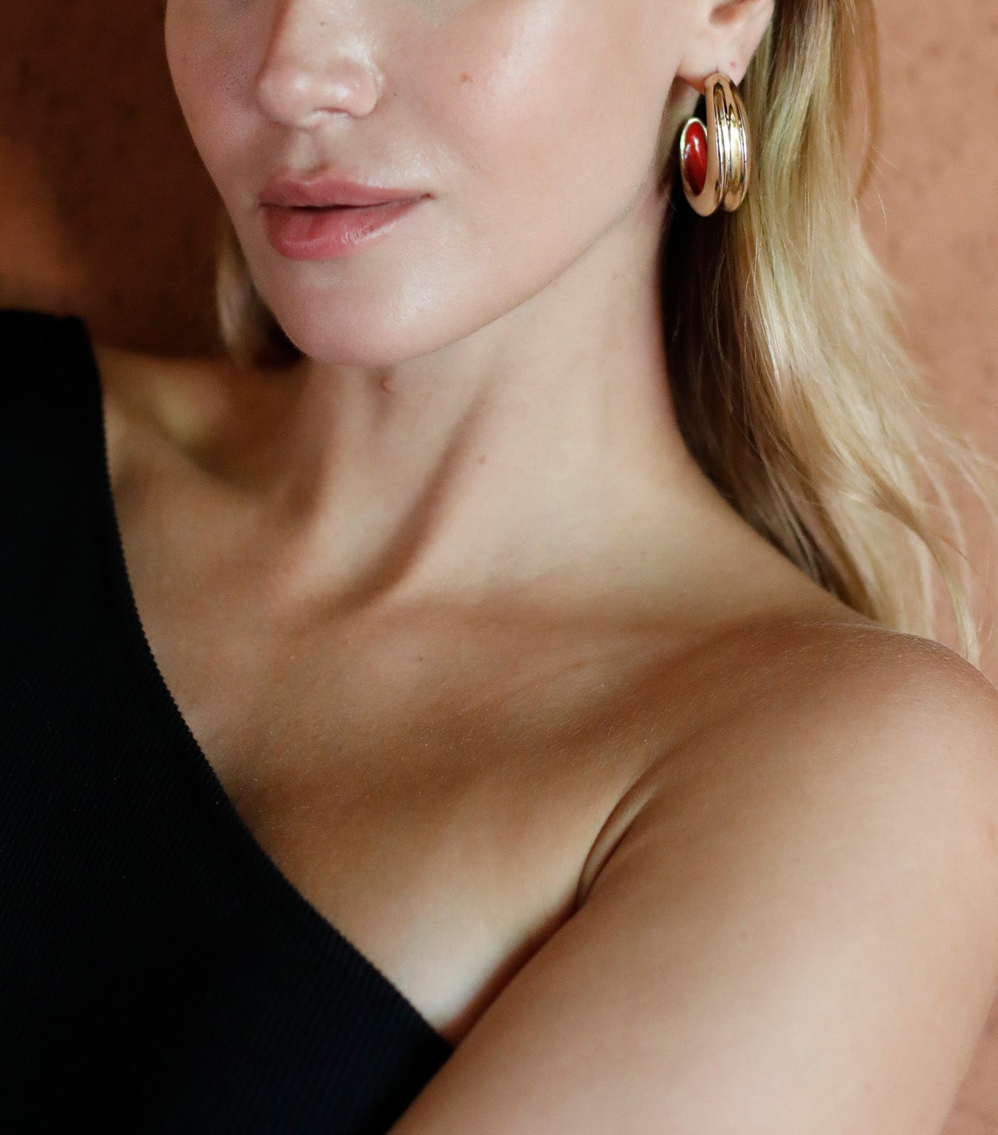 Golden Monstera Khos Large Earrings Gold
