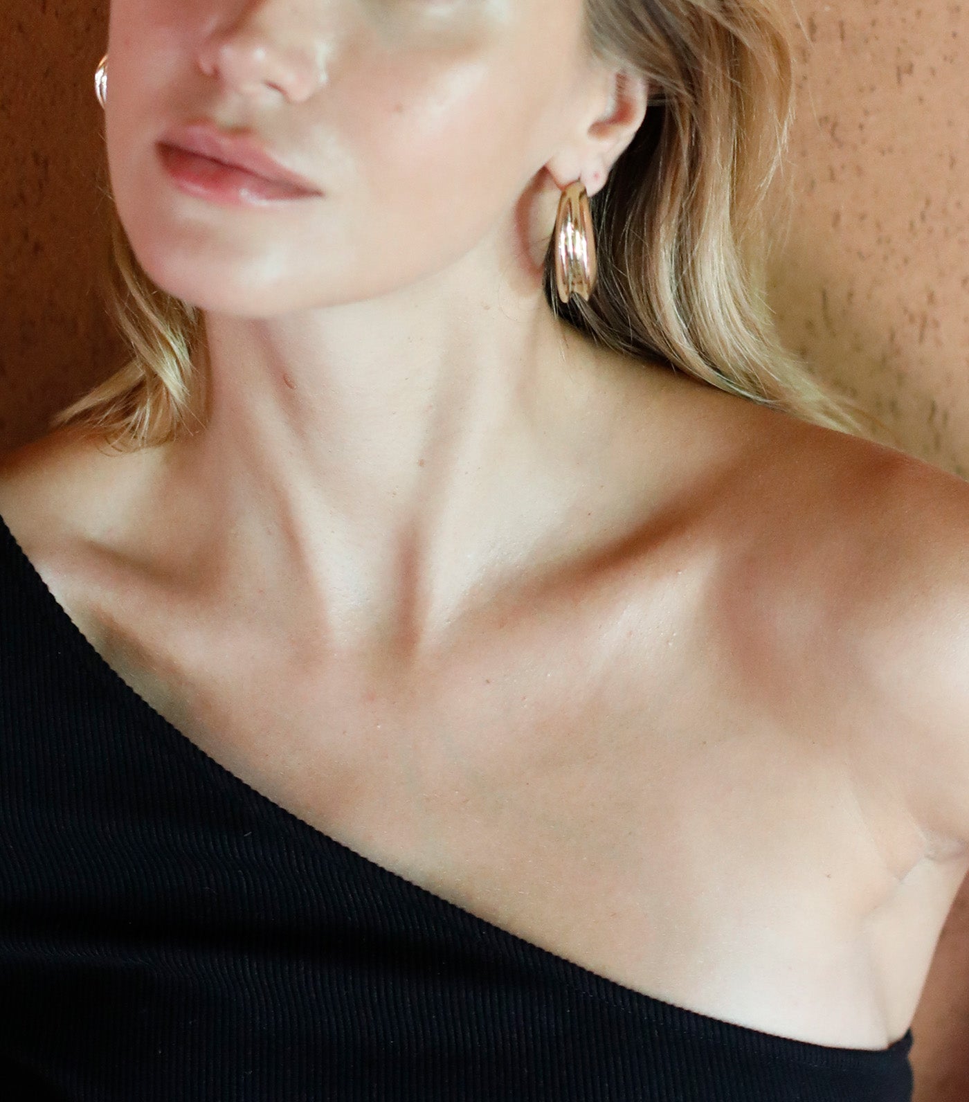 Golden Monstera Khos Large Earrings Gold