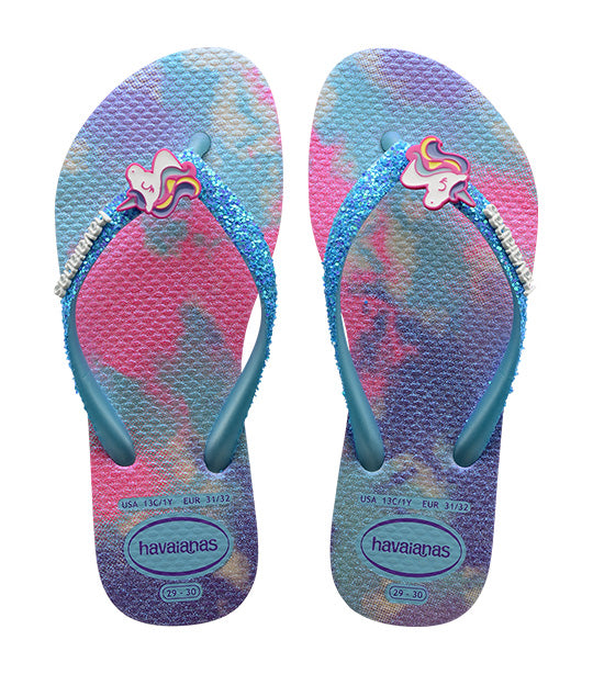 Havaianas Kids Slim Glitter II White Blue Water