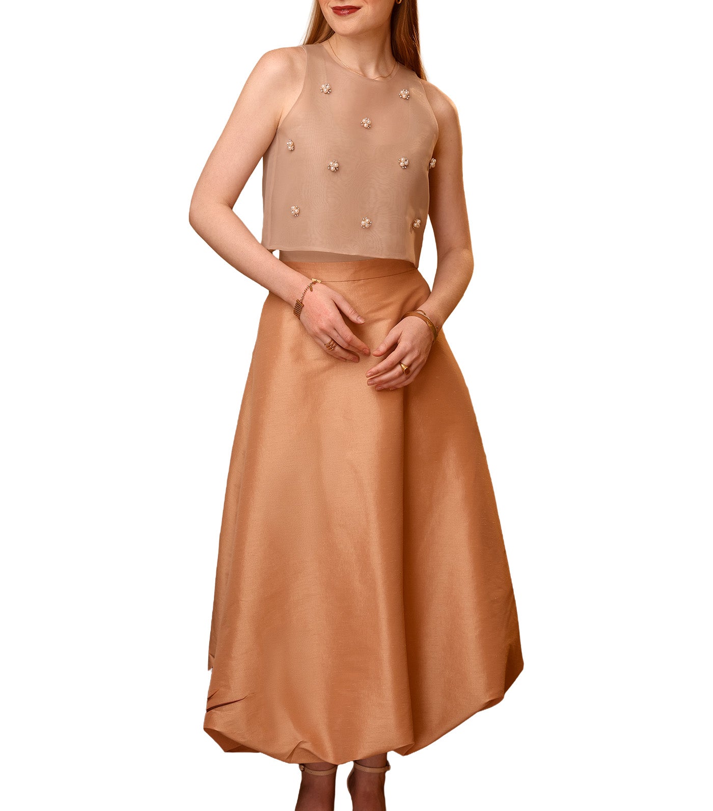 Lura Balloon Formal Skirt Caramel Brown