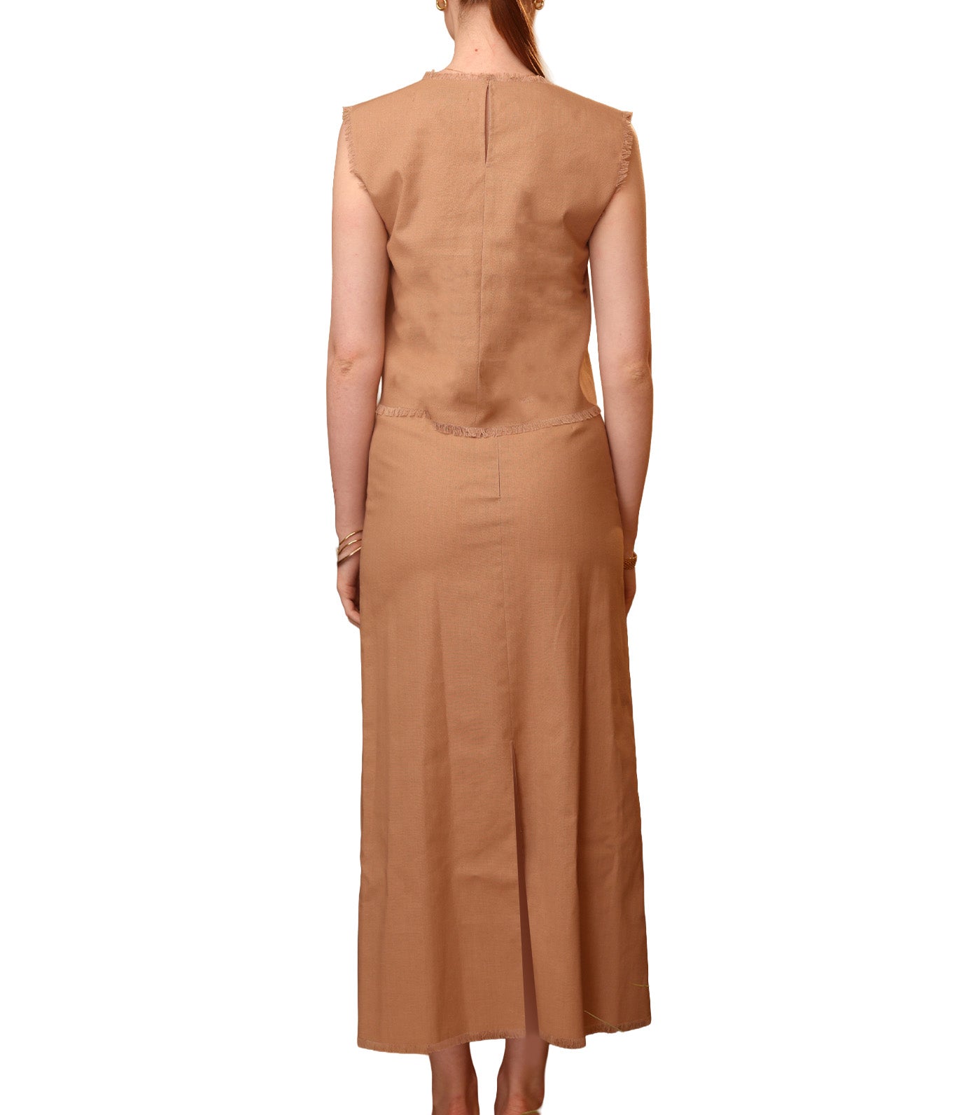 Lala Blouse and Skirt Set Light Brown