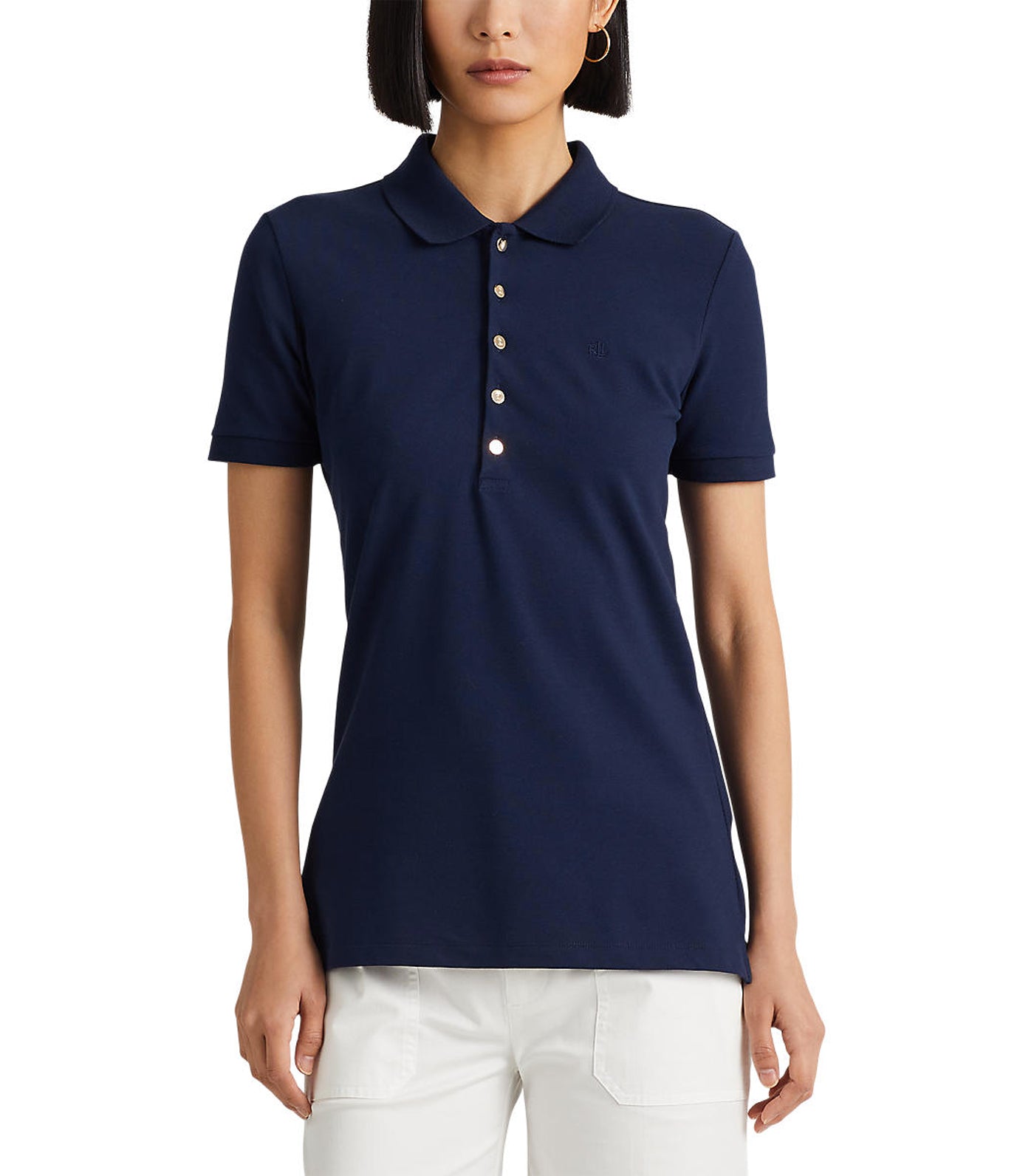 Lauren Ralph Lauren Women s Pique Polo Shirt French Navy Rustan s