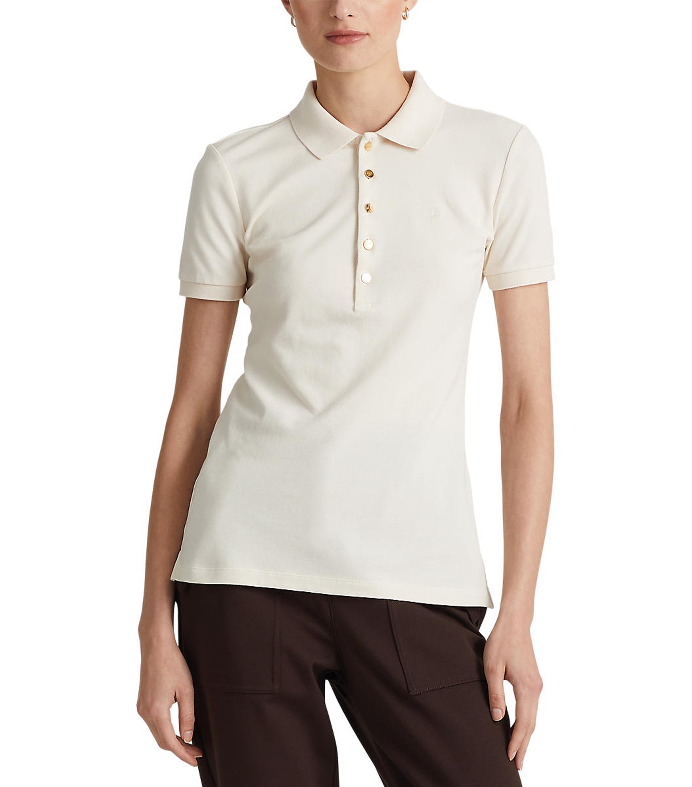 Cream polo shop shirt ladies