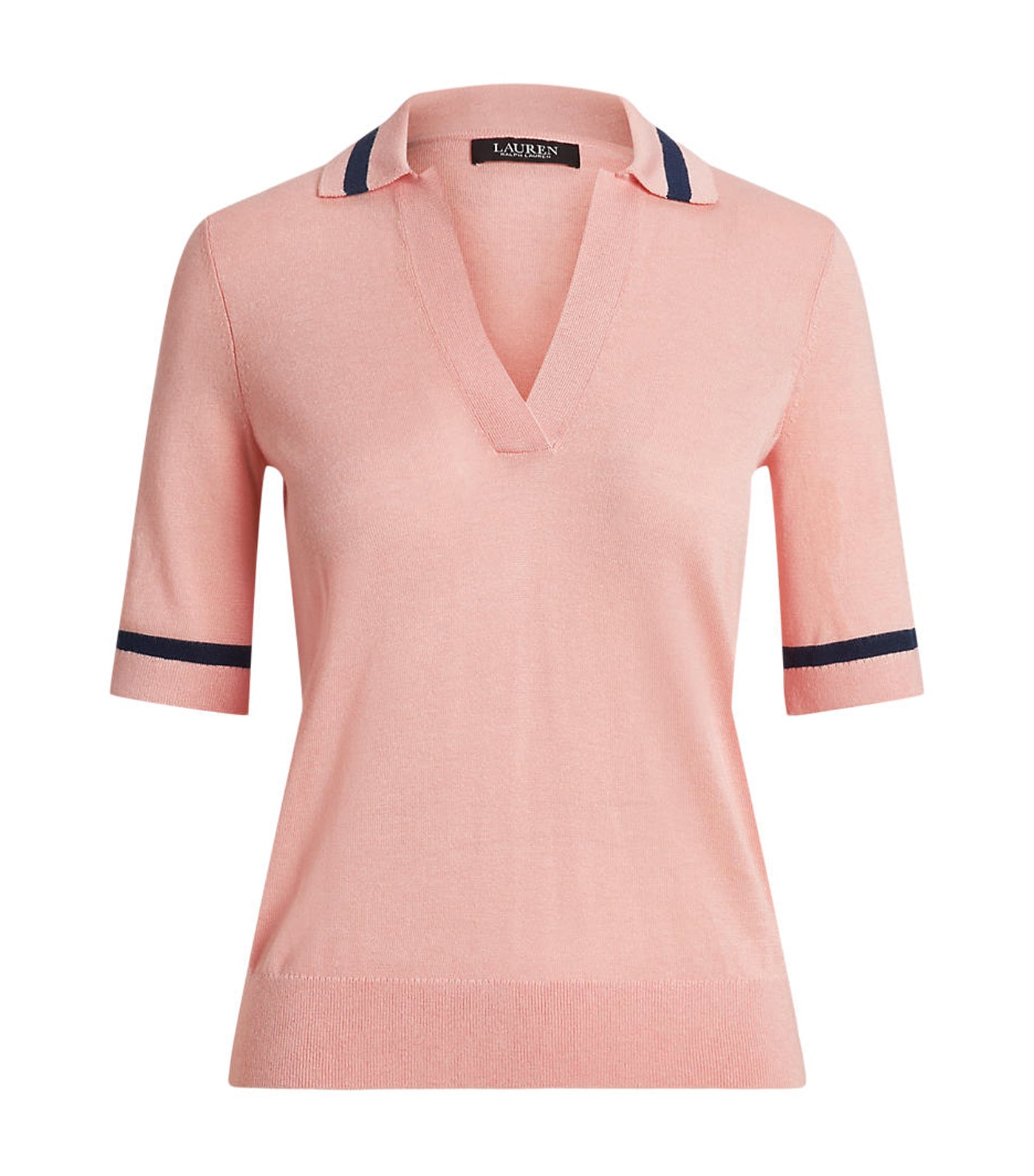 Women's Silk-Blend Short-Sleeve Sweater Pale Pink