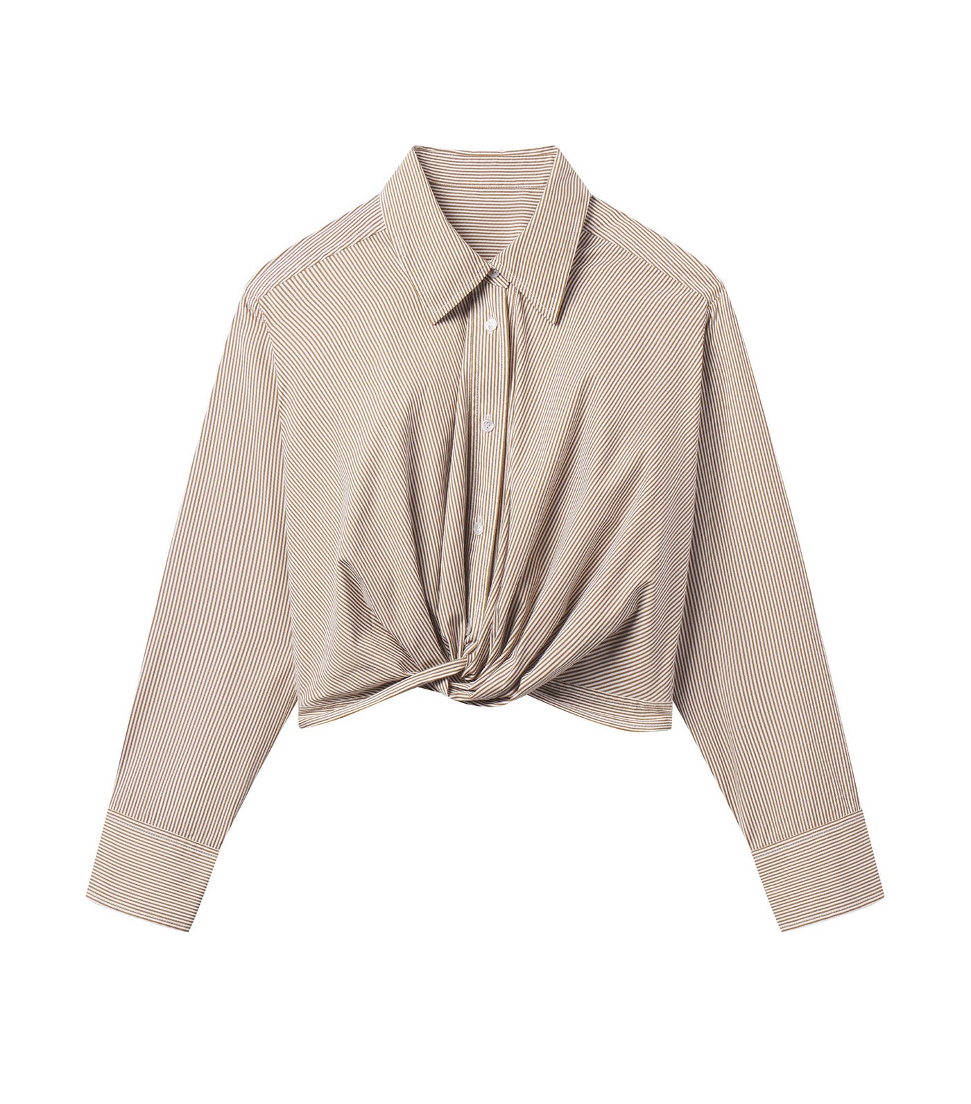 Leo Cropped Cotton Shirt Pearl/Aged Bronze