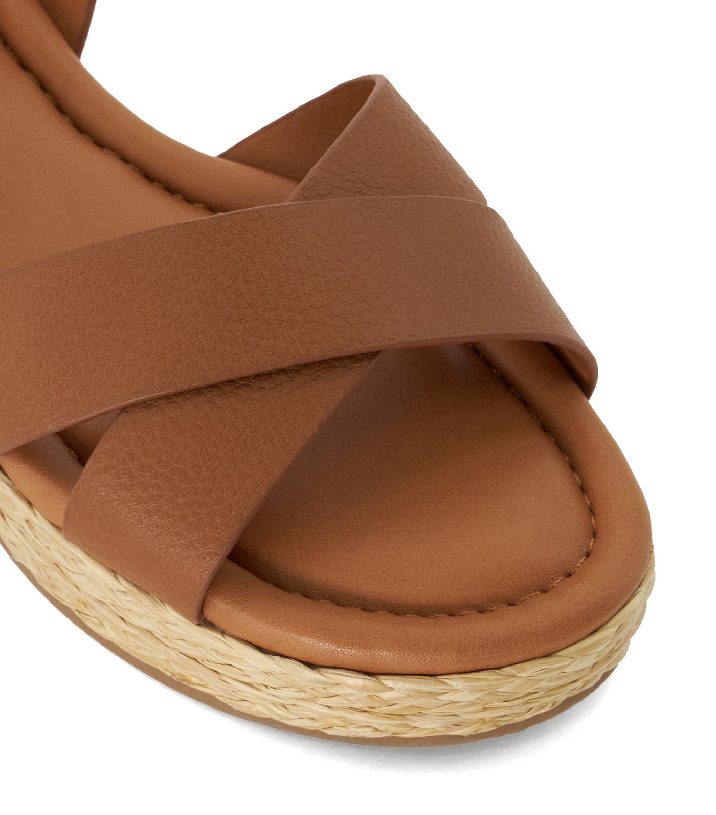 Linnie Cross Strap Flatform Tan