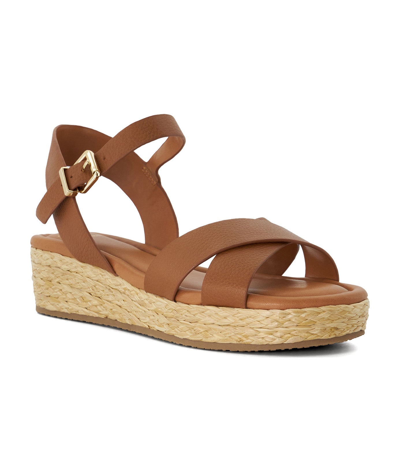 Linnie Cross Strap Flatform Tan