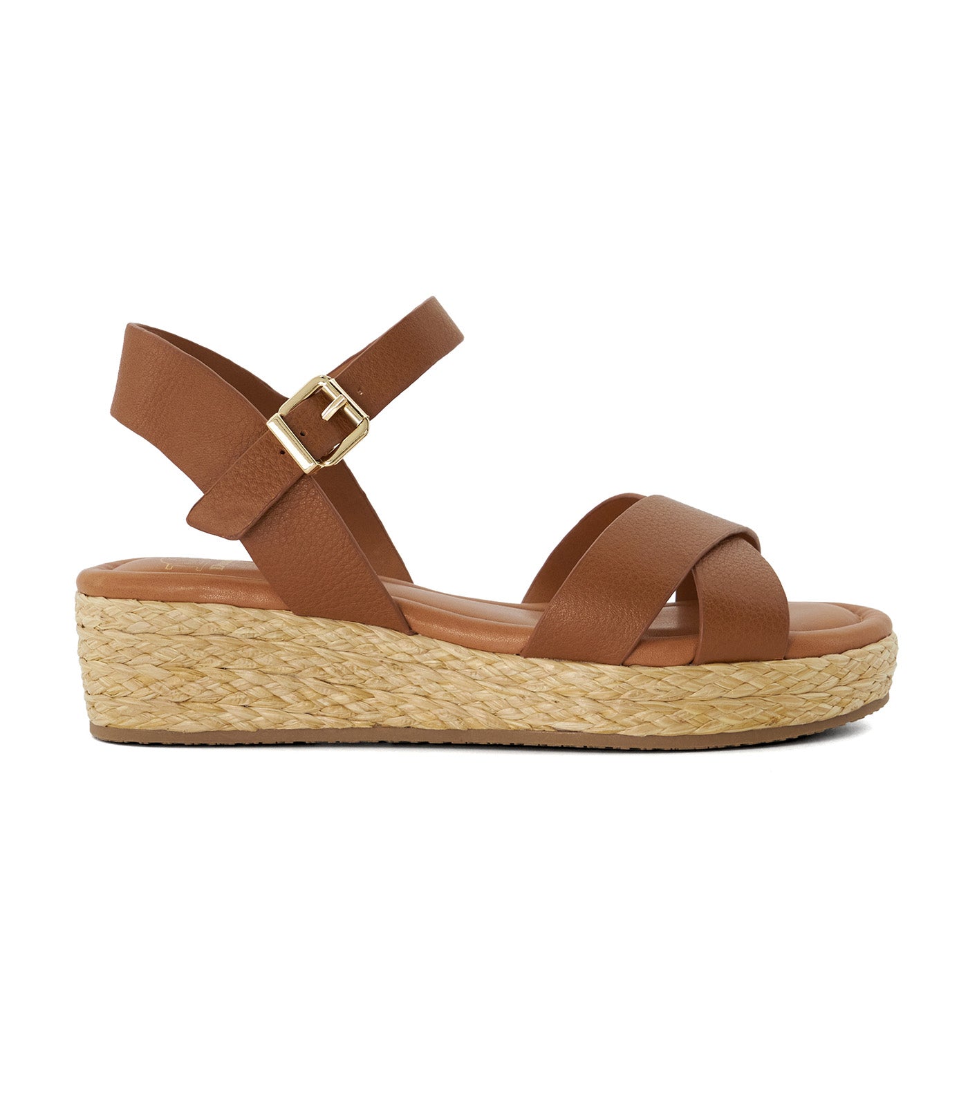 Linnie Cross Strap Flatform Tan