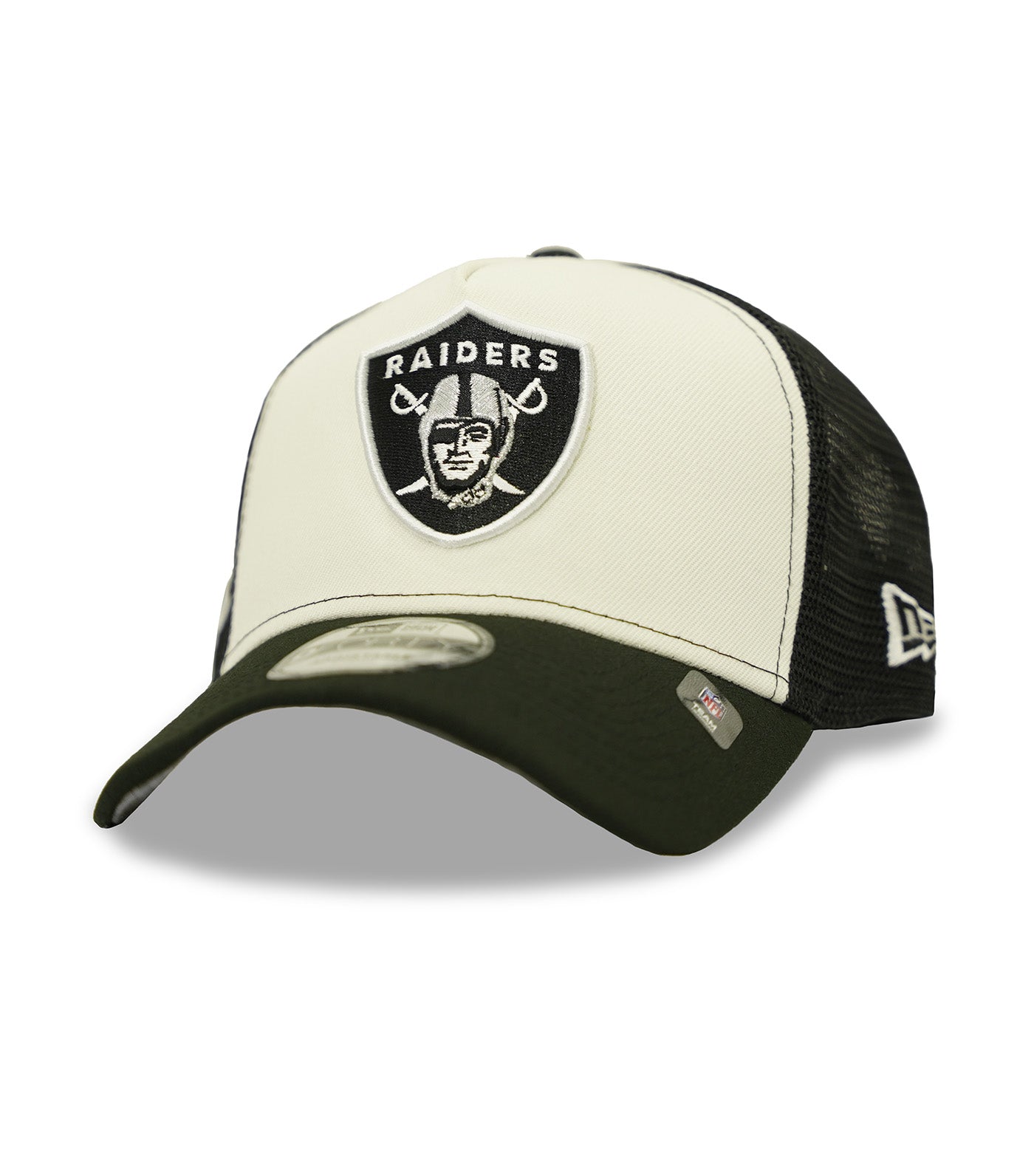 Las Vegas Raiders 9FORTY A-Frame Trucker Cap Chrome Black