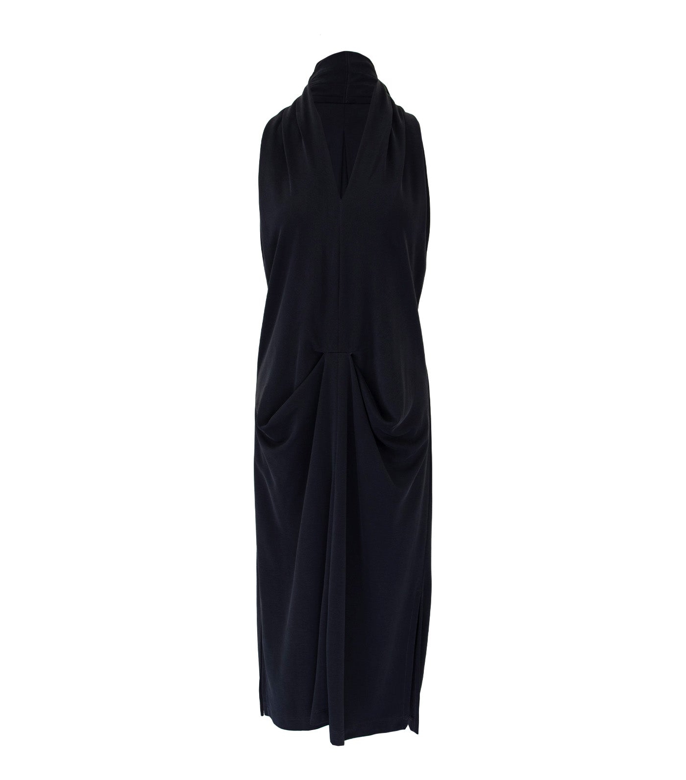 Lady Rustan Krizia Ruched Jersey Dress Dark Gray