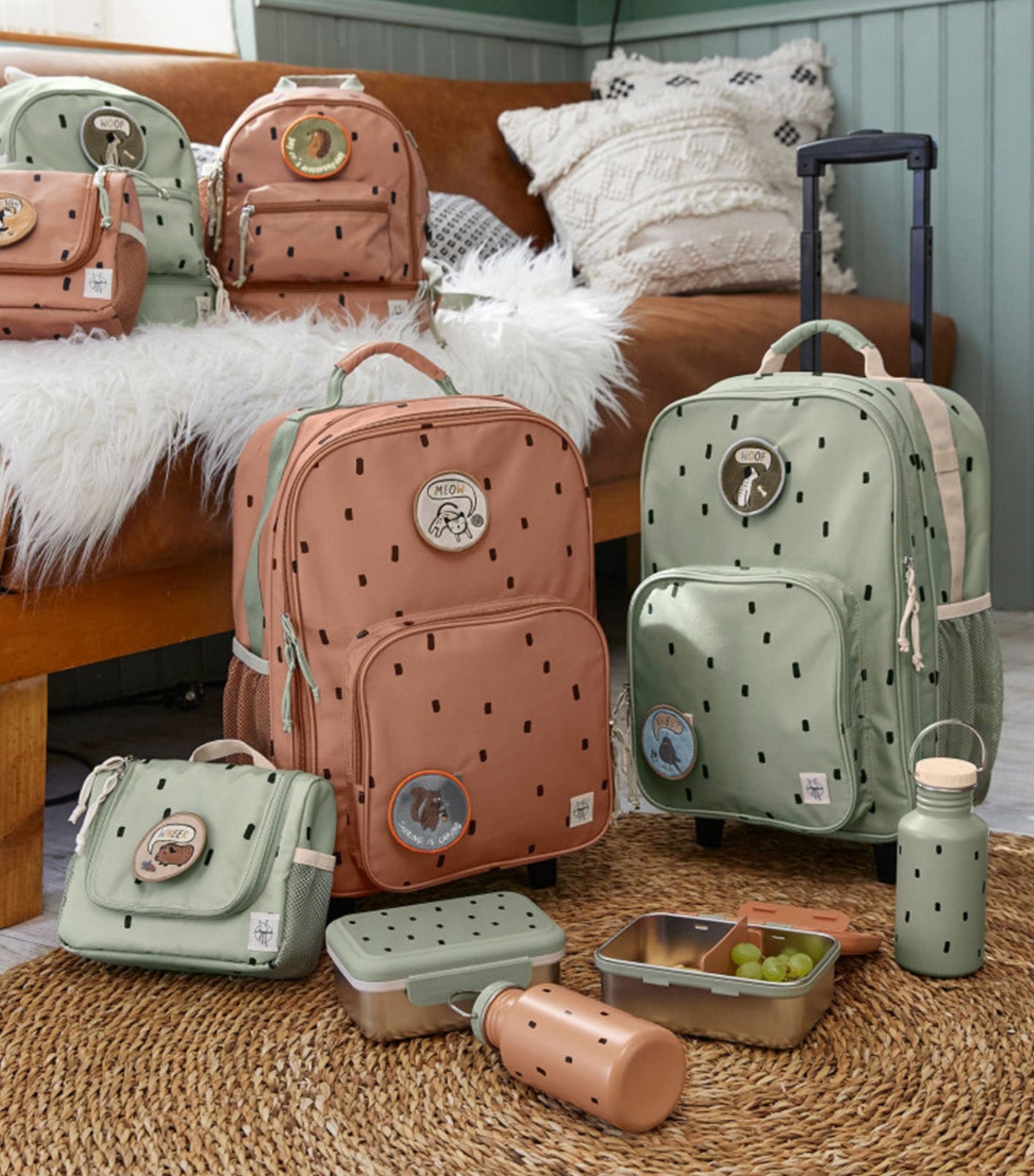 Mini Backpack Happy Prints Olive