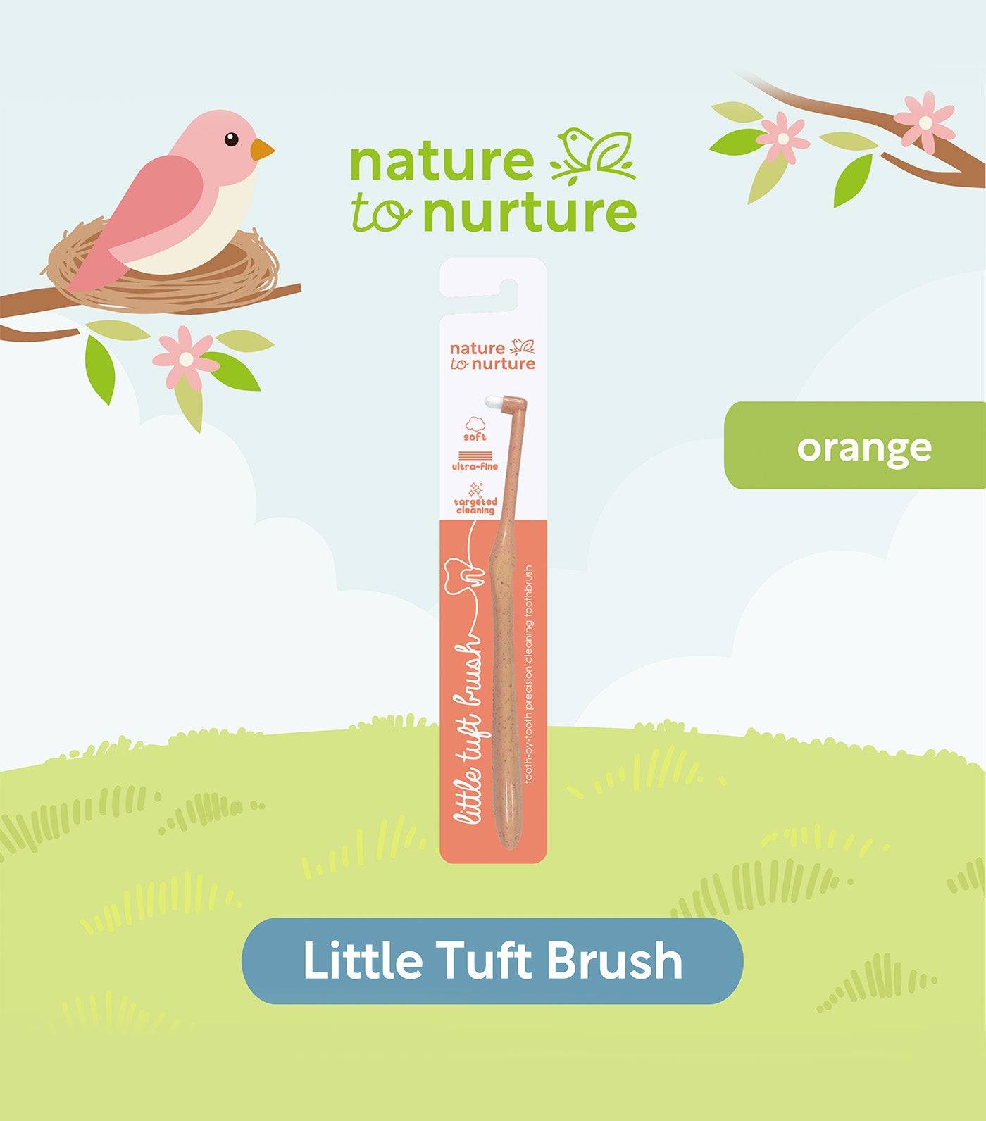 Ultra-fine Soft Little Tuft Brush Orange