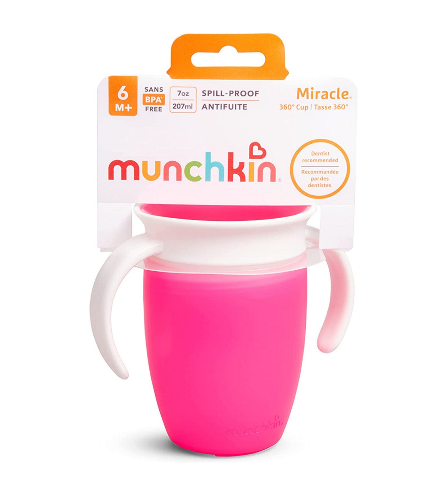 Miracle 360° Trainer Cup 7oz with Lid Pink