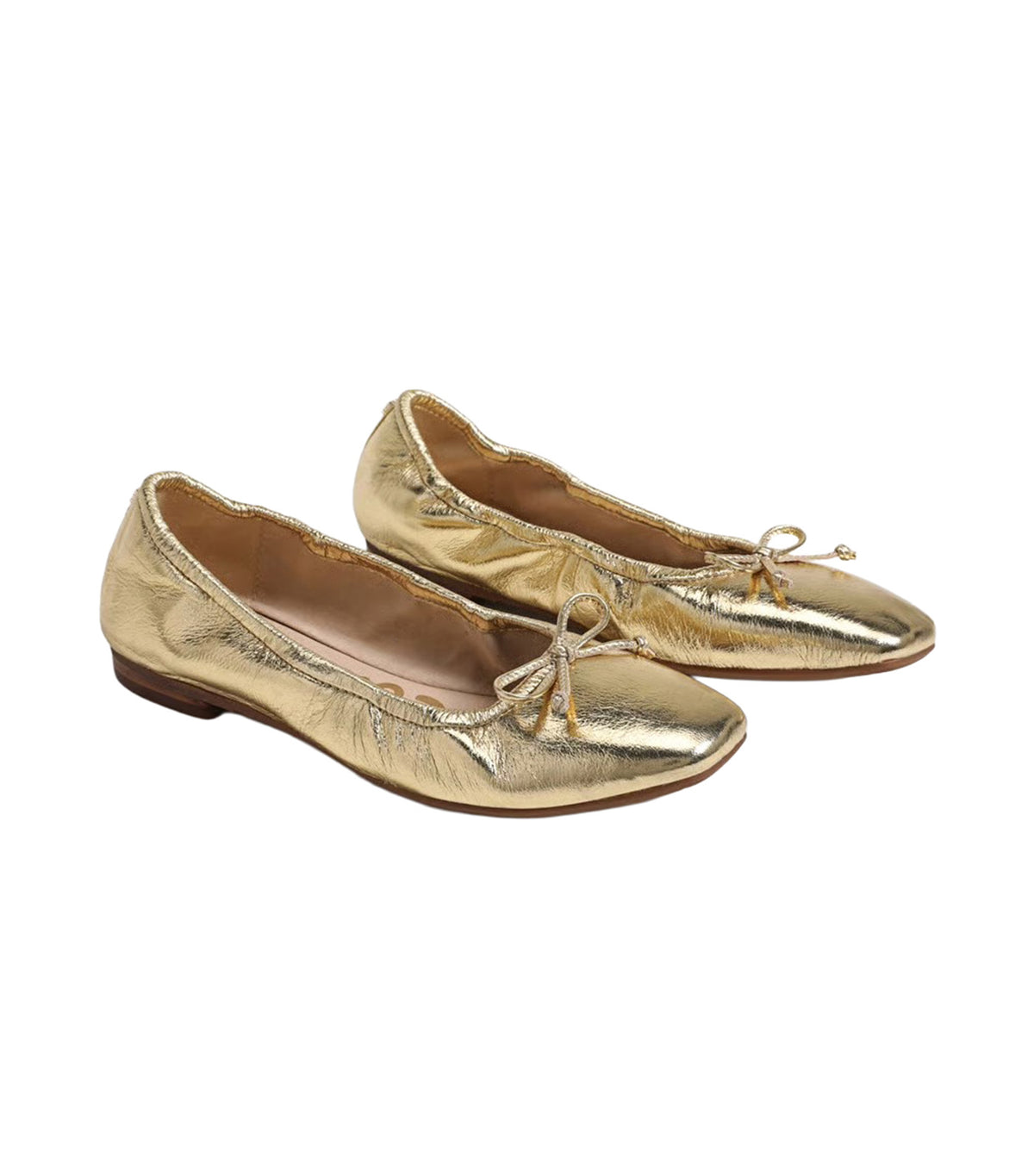 Magnolia Ballet Flat Amber Gold Leather