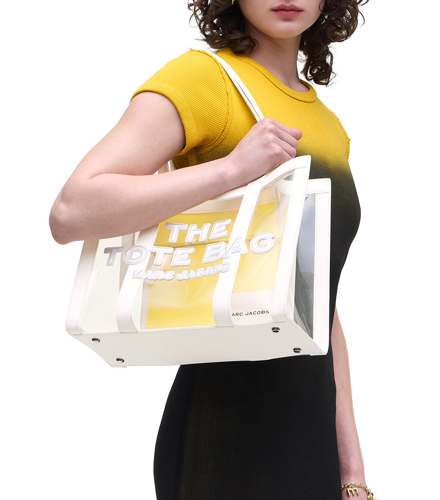 Clear Medium Tote White