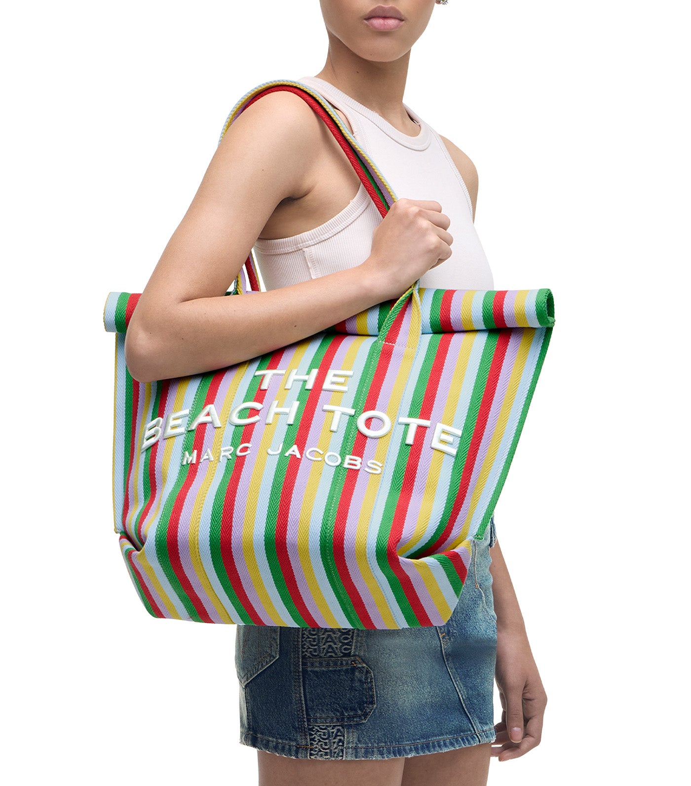 The Striped Jacquard Beach Tote Bag Wisteria Multi