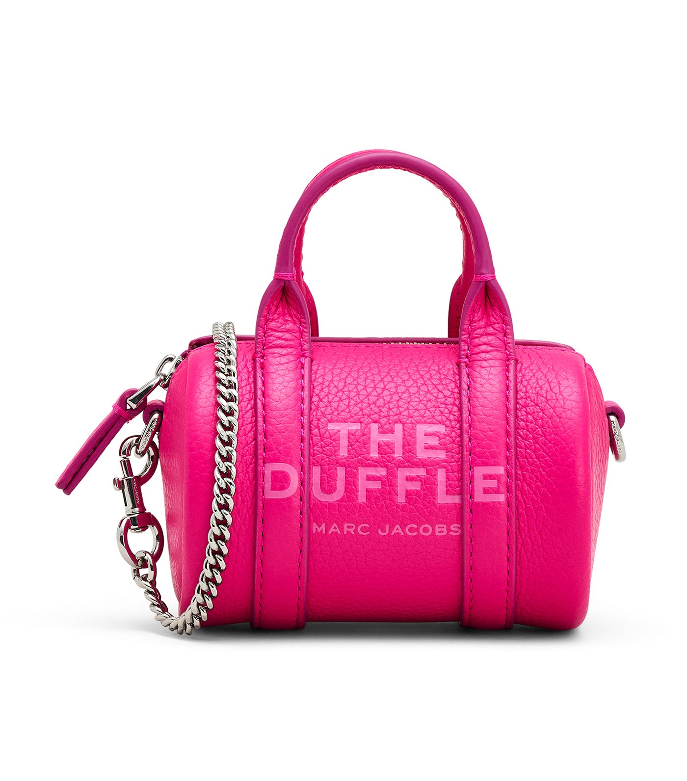 The Leather Nano Duffle Crossbody Hot Pink