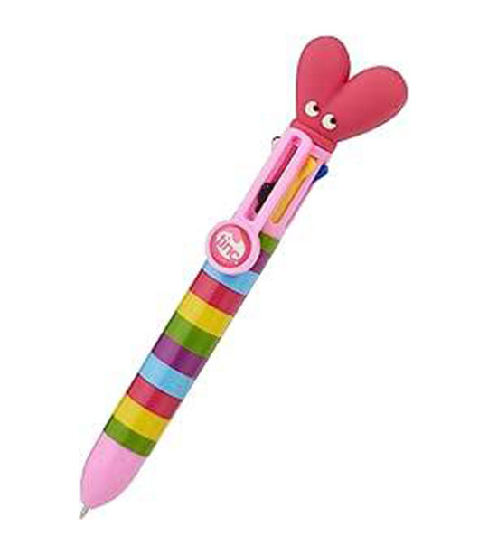 Multicolor Retractable Ballpoint Heart Pink