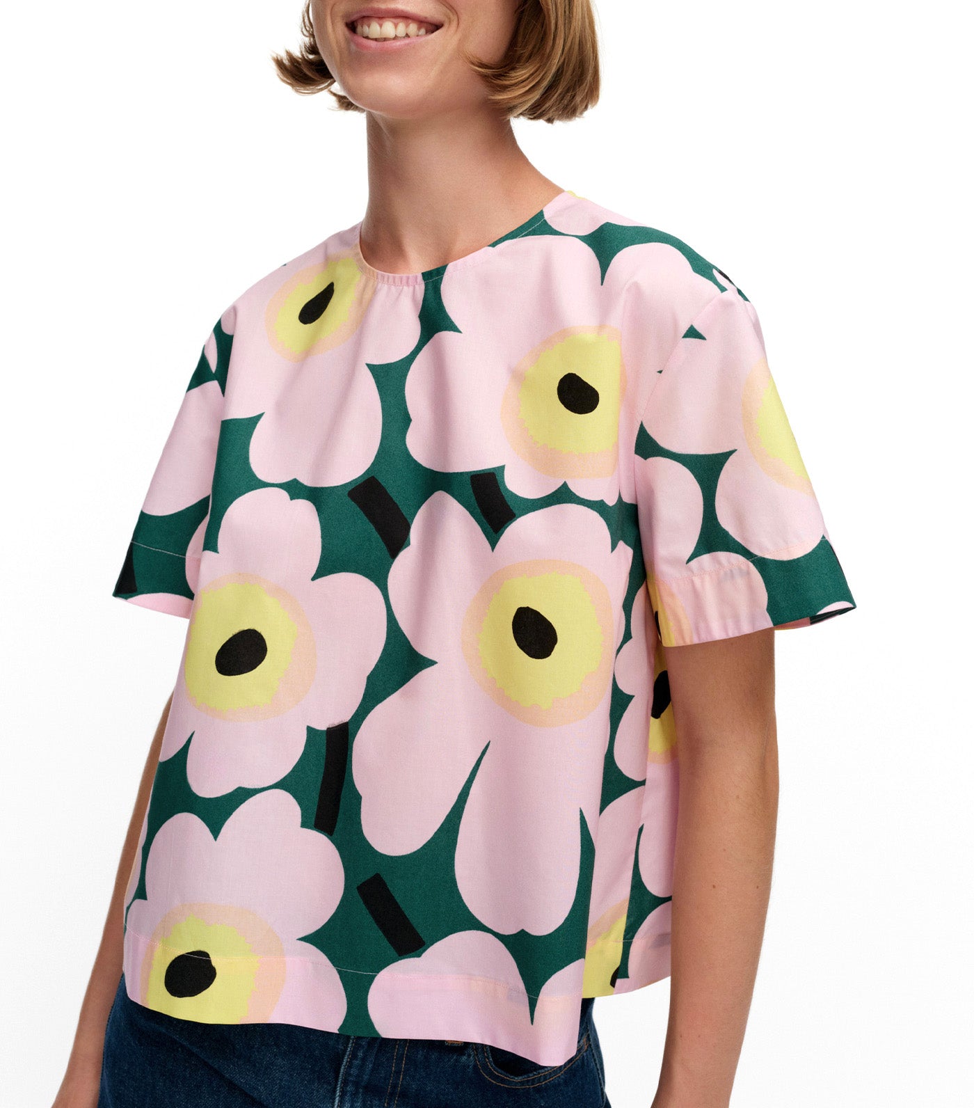 Huojunta Unikko T-shirt Green/Pink/Yellow