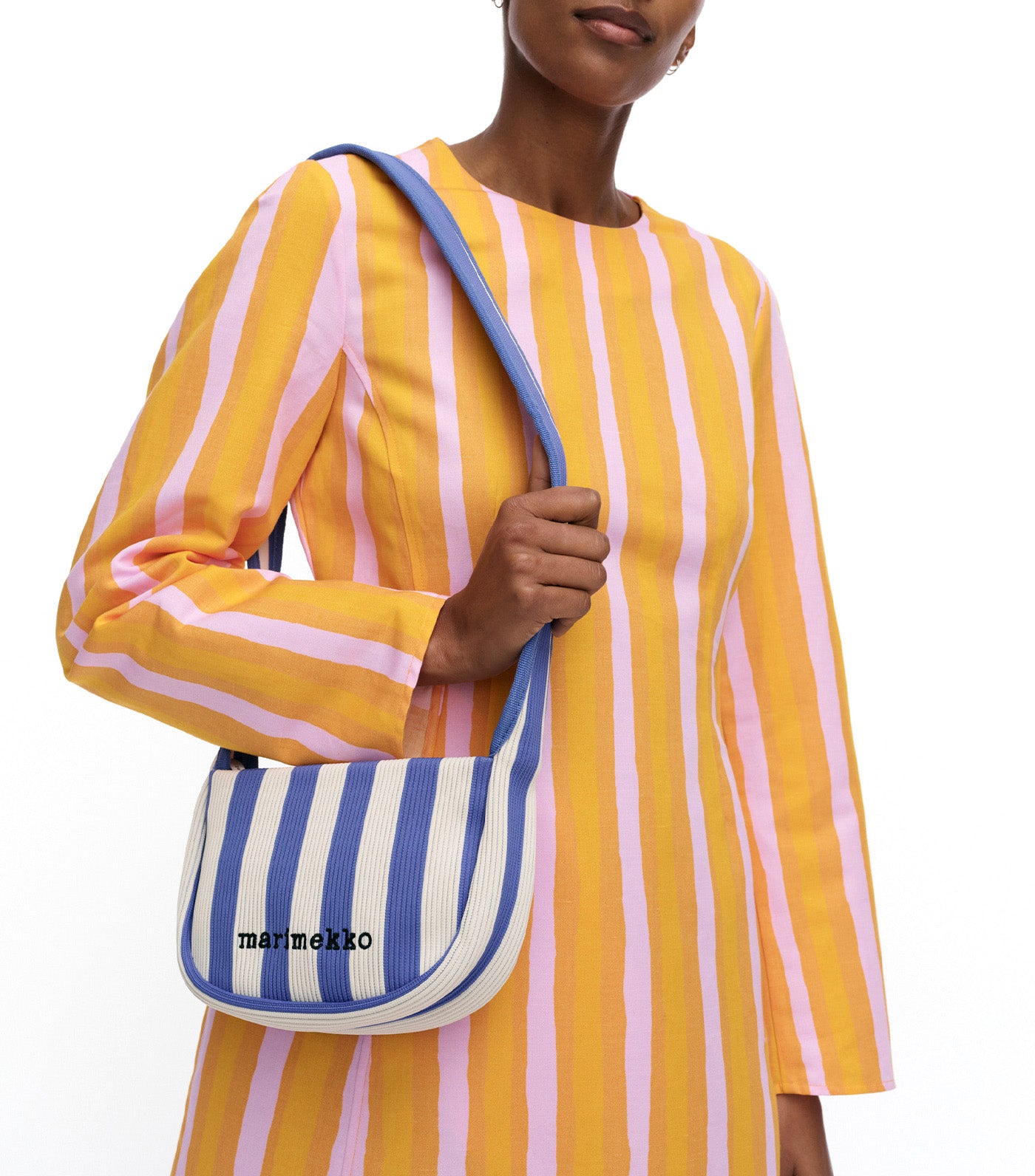 Knitted Crossbody Blue/Off White
