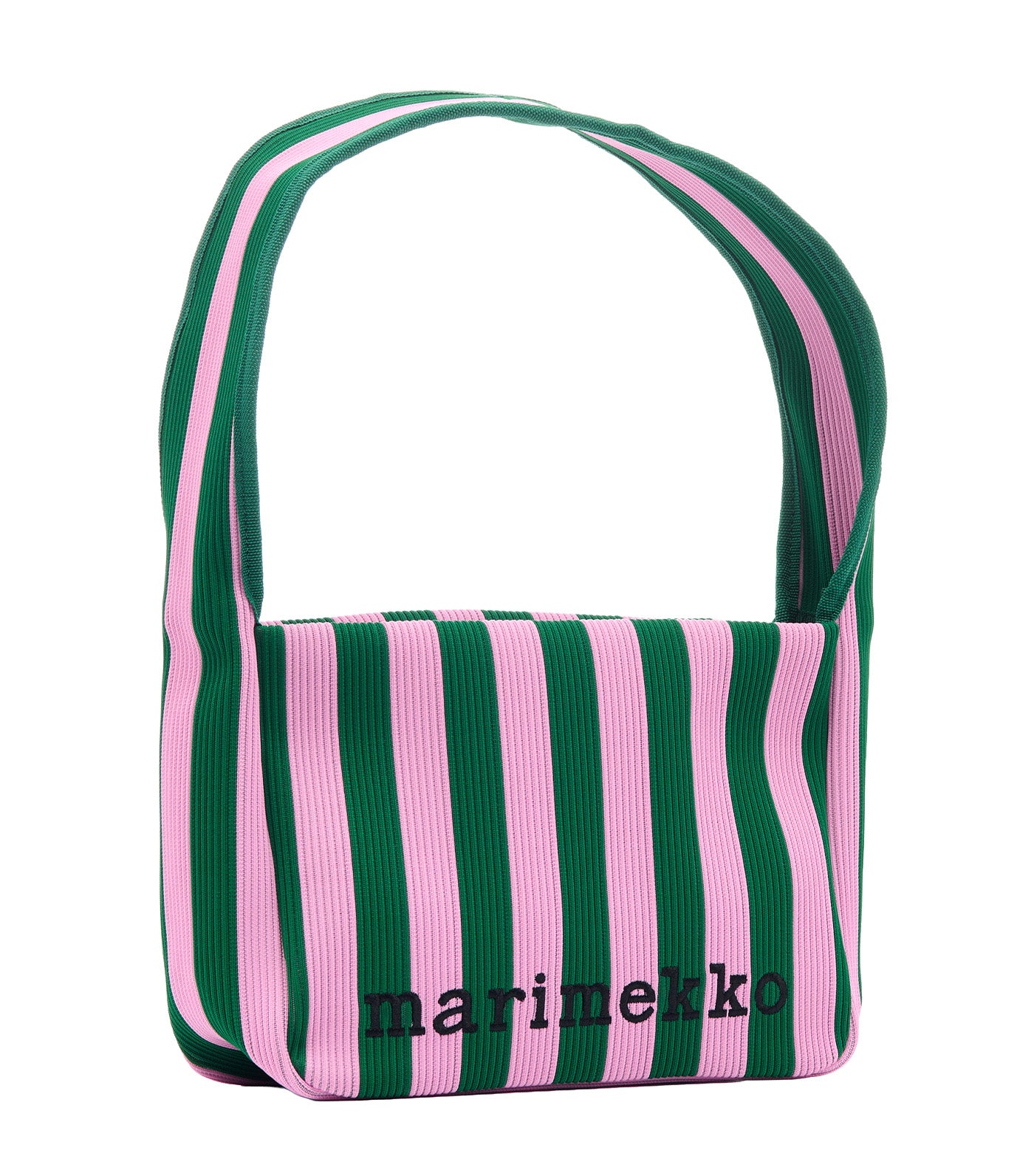 Knitted Shoulder Bag Merirosvo Pink/Dark Green