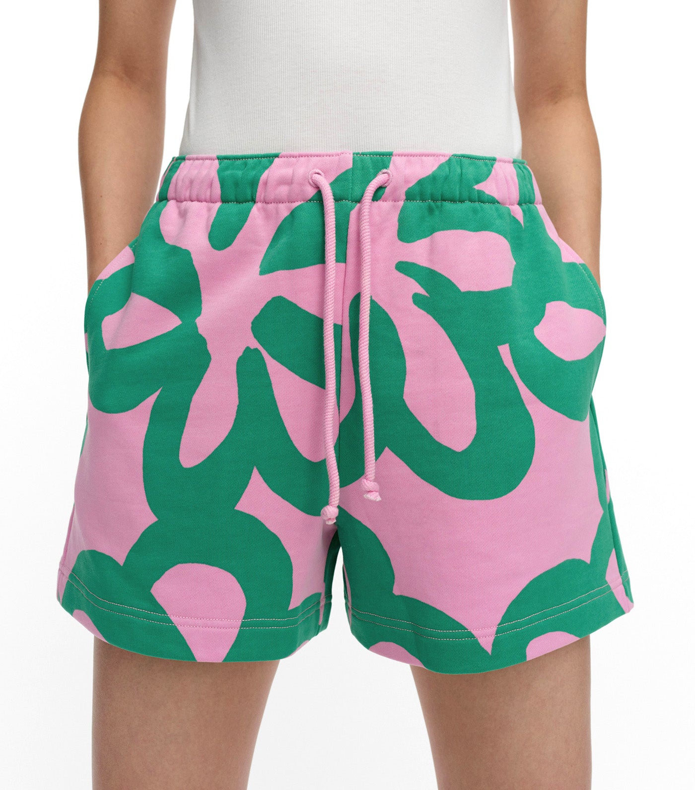 Miksaus Jättikukka Kioski Shorts 360 Light Pink/Green