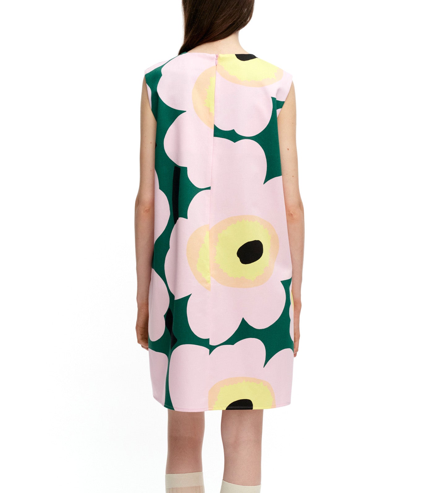 Siluetti Unikko Dress Green/Pink/Yellow