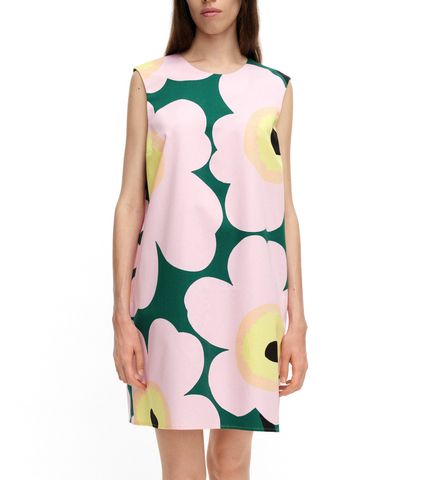 Siluetti Unikko Dress Green/Pink/Yellow