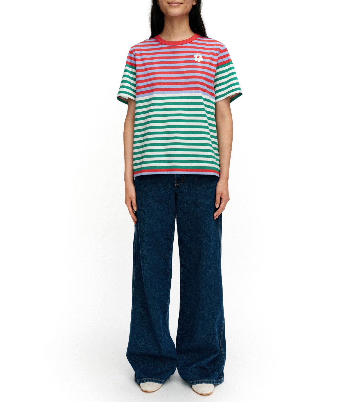 Tasaraita Unikko Kioski T-shirt