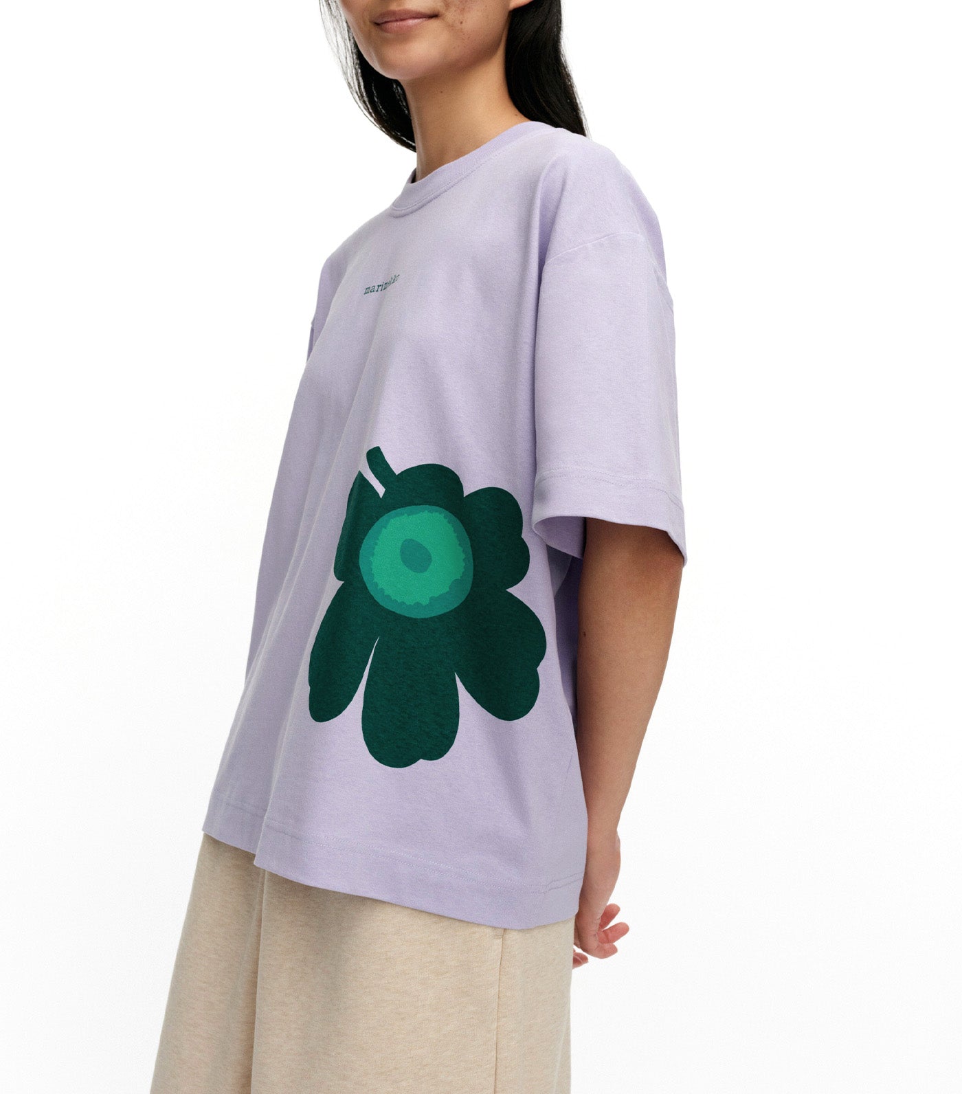 Tunti Unikko Placement Kioski Shirt Lilac/Dark Green
