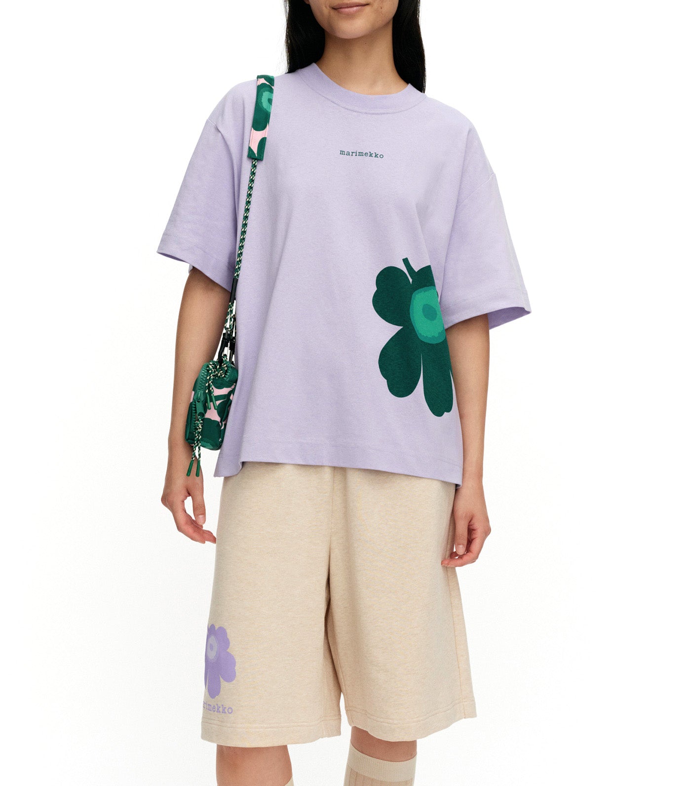 Marimekko Tunti Unikko Placement Kioski Shirt Lilac/Dark Green