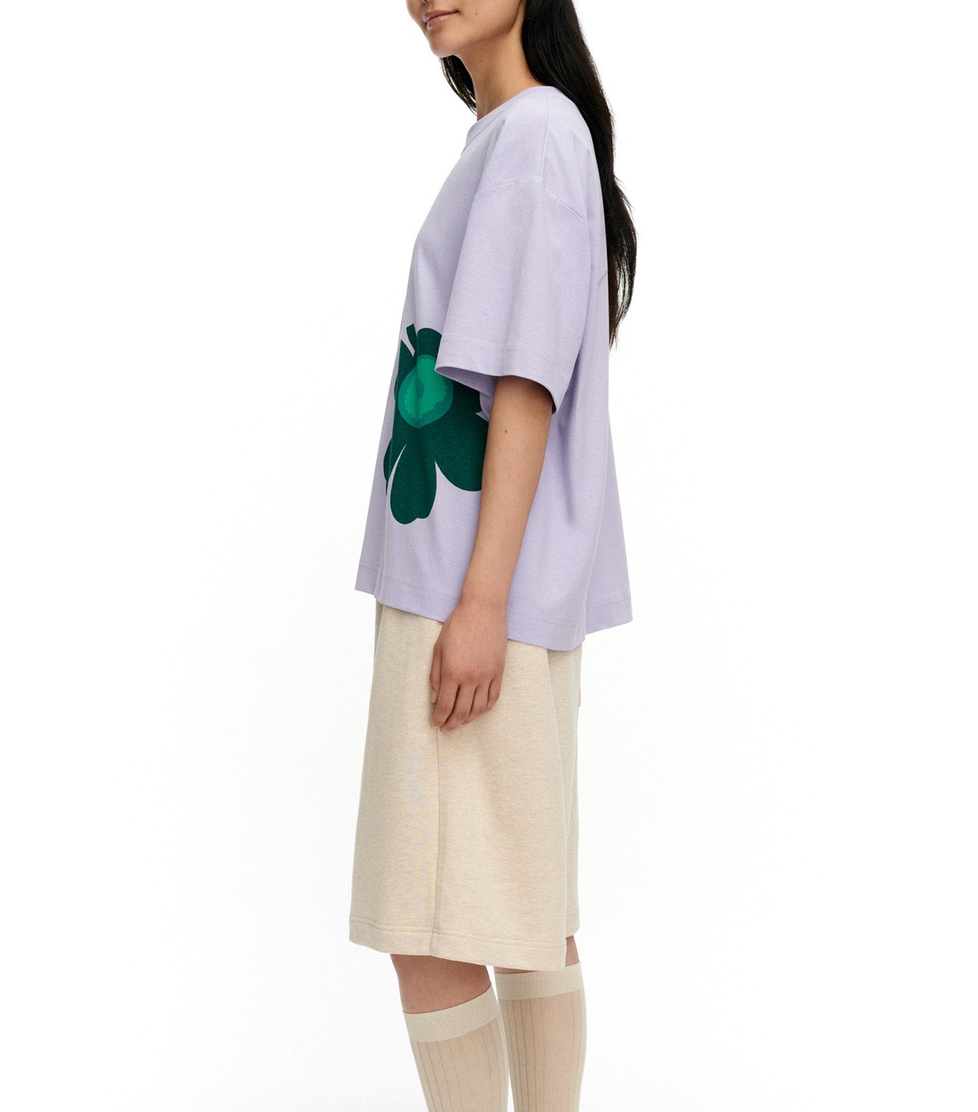 Tunti Unikko Placement Kioski Shirt Lilac/Dark Green