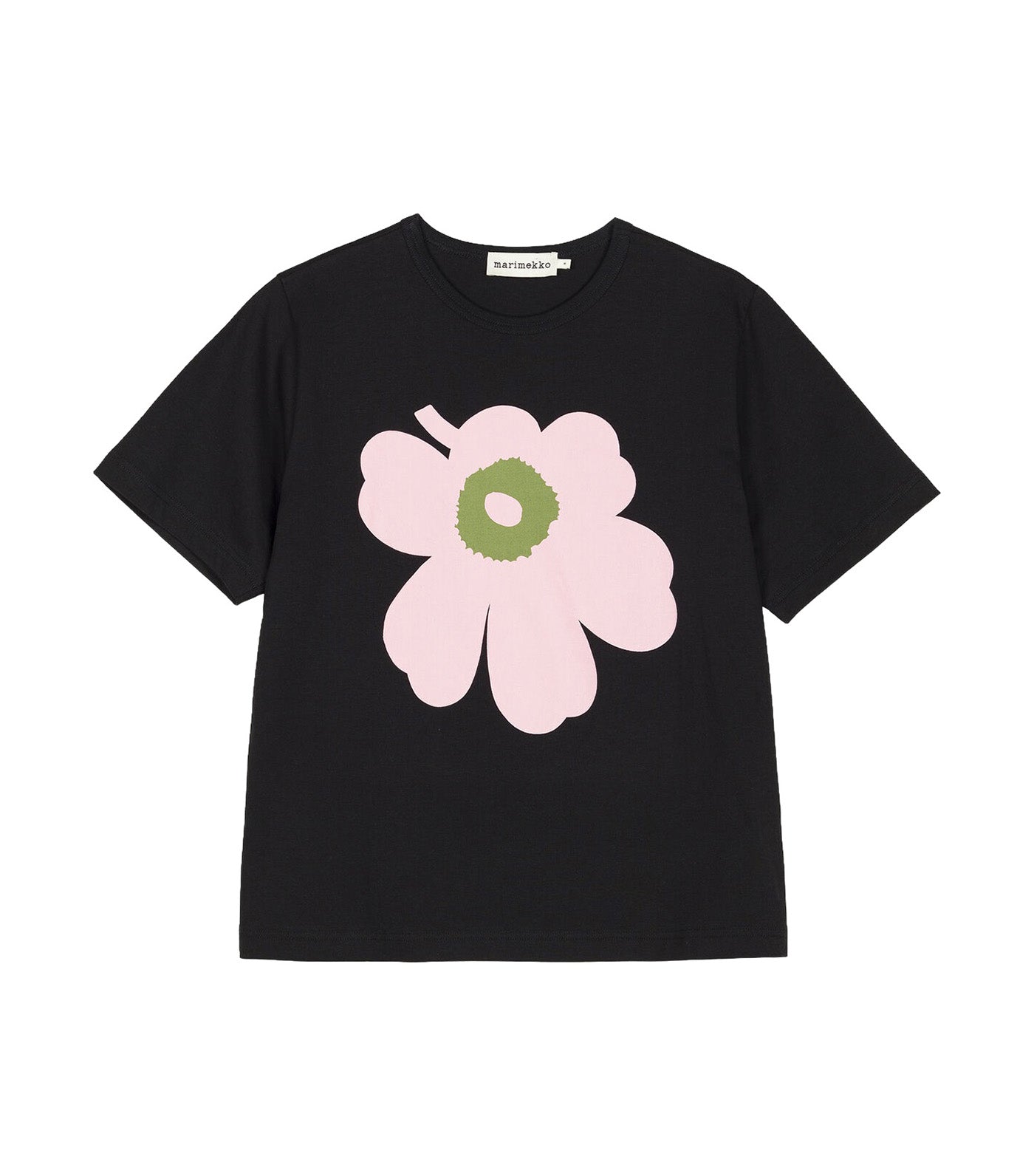 Erna Unikko Placement Kioski T-Shirt Black/Light Pink/Green