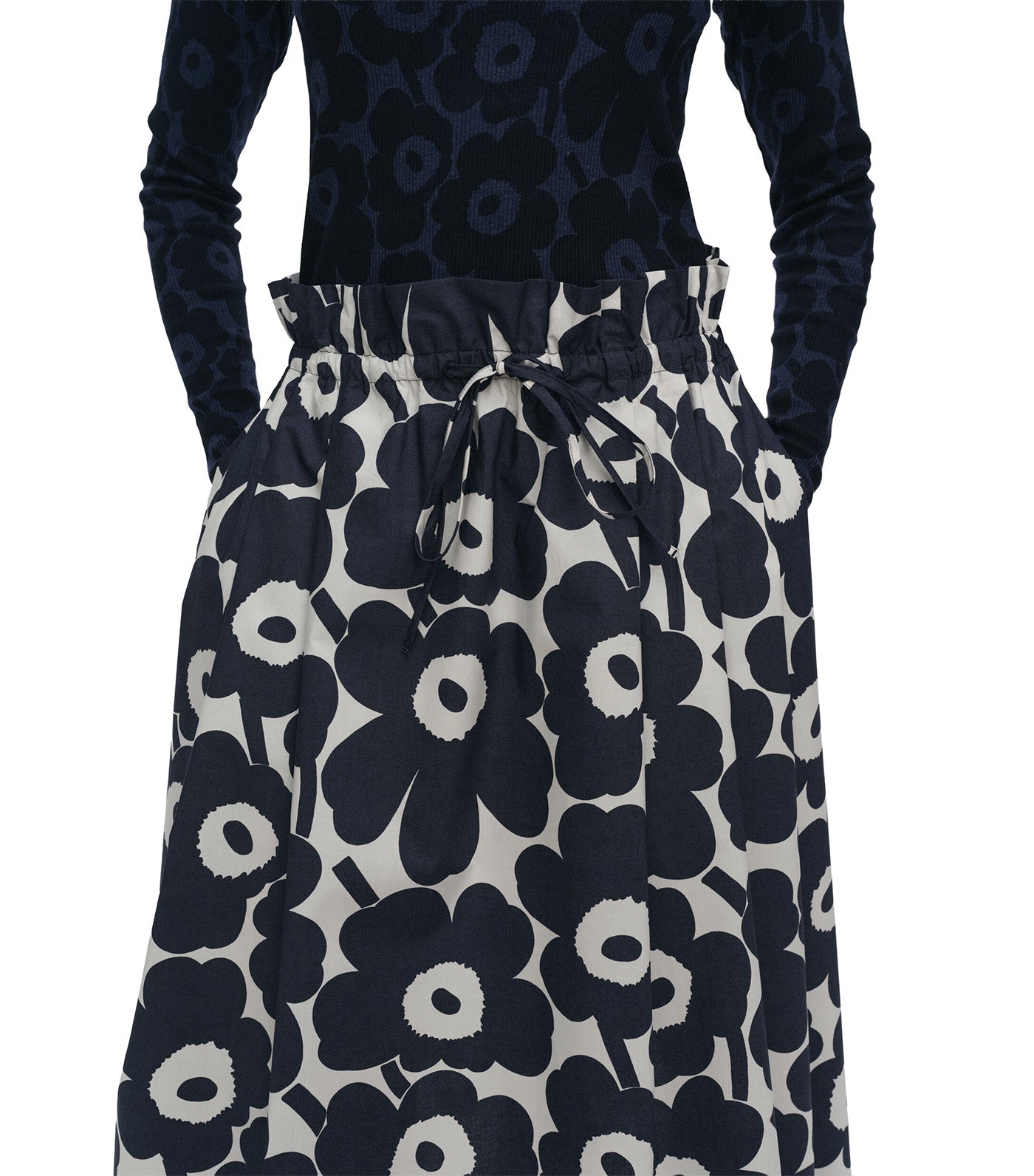 Kirjoitus Unikko Skirt Dark Blue/Off White