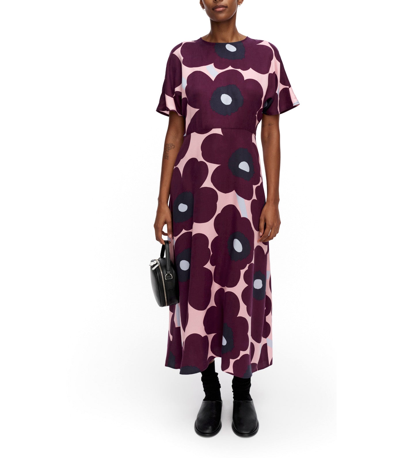 Heleä Unikko Dress Dark Purple/Light Pink/Light Blue