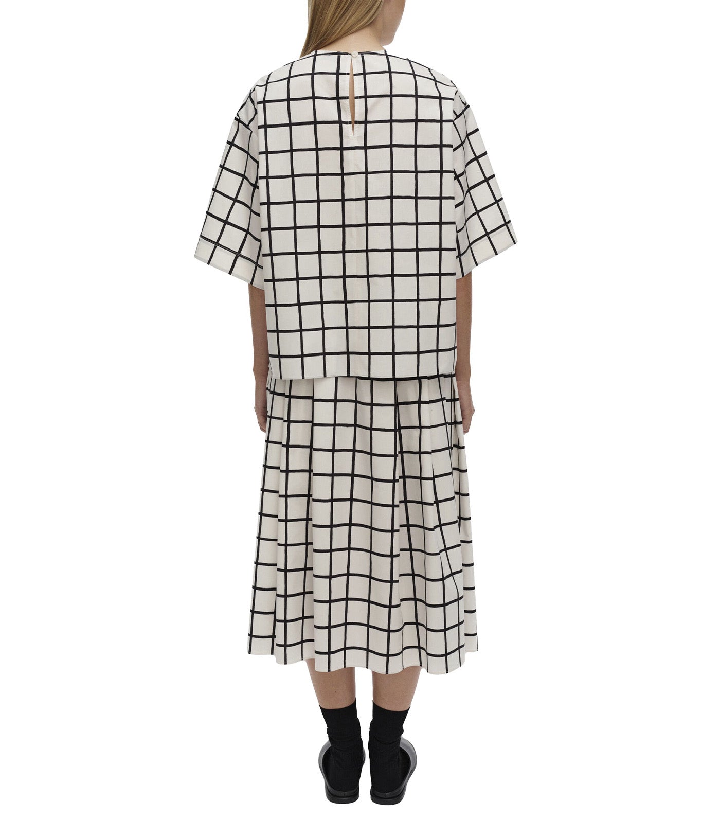 Kansio Iso Ruutu Blouse Off White/Black