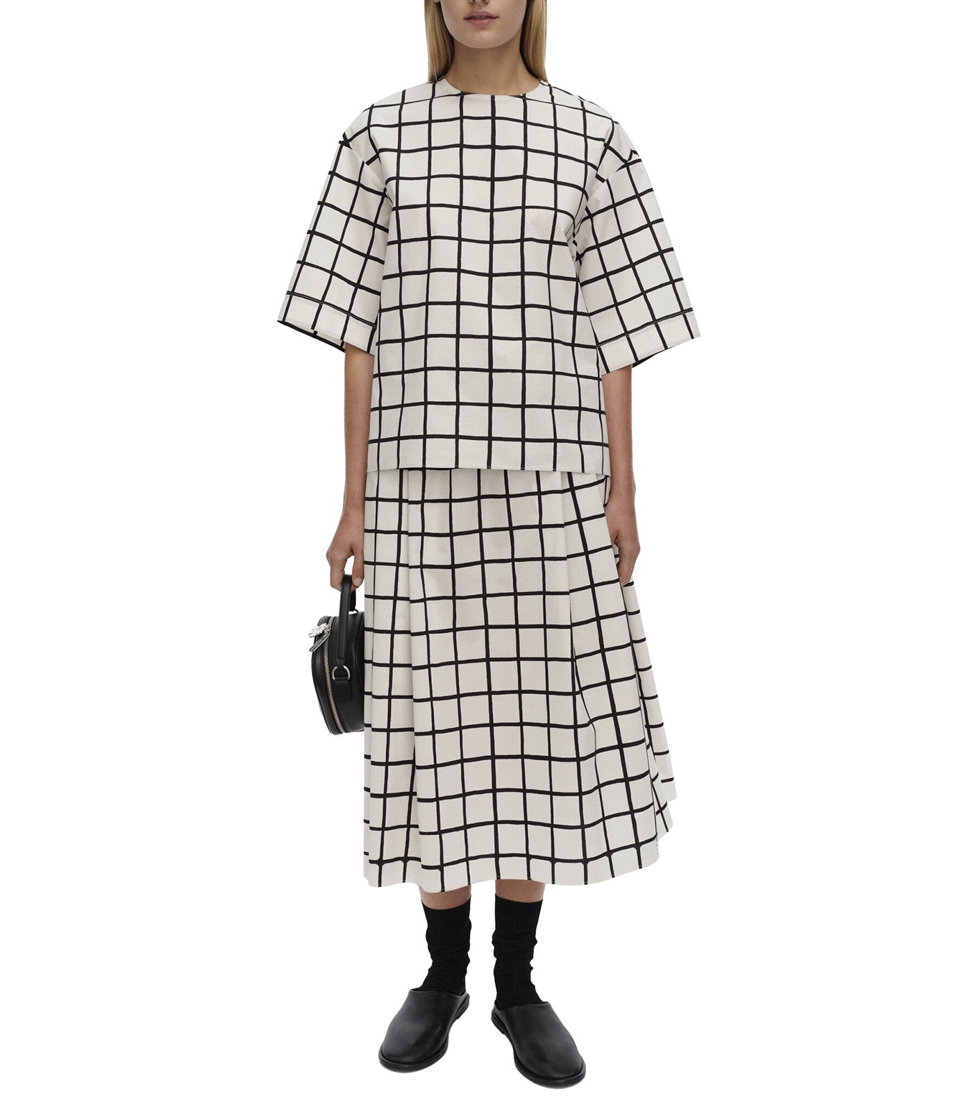 Kansio Iso Ruutu Blouse Off White/Black