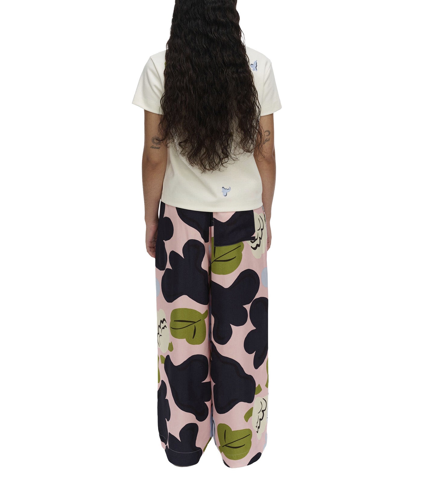 Vaihtelu Kukasta Kukkaan Trousers Light Pink/Dark Blue/Light Blue