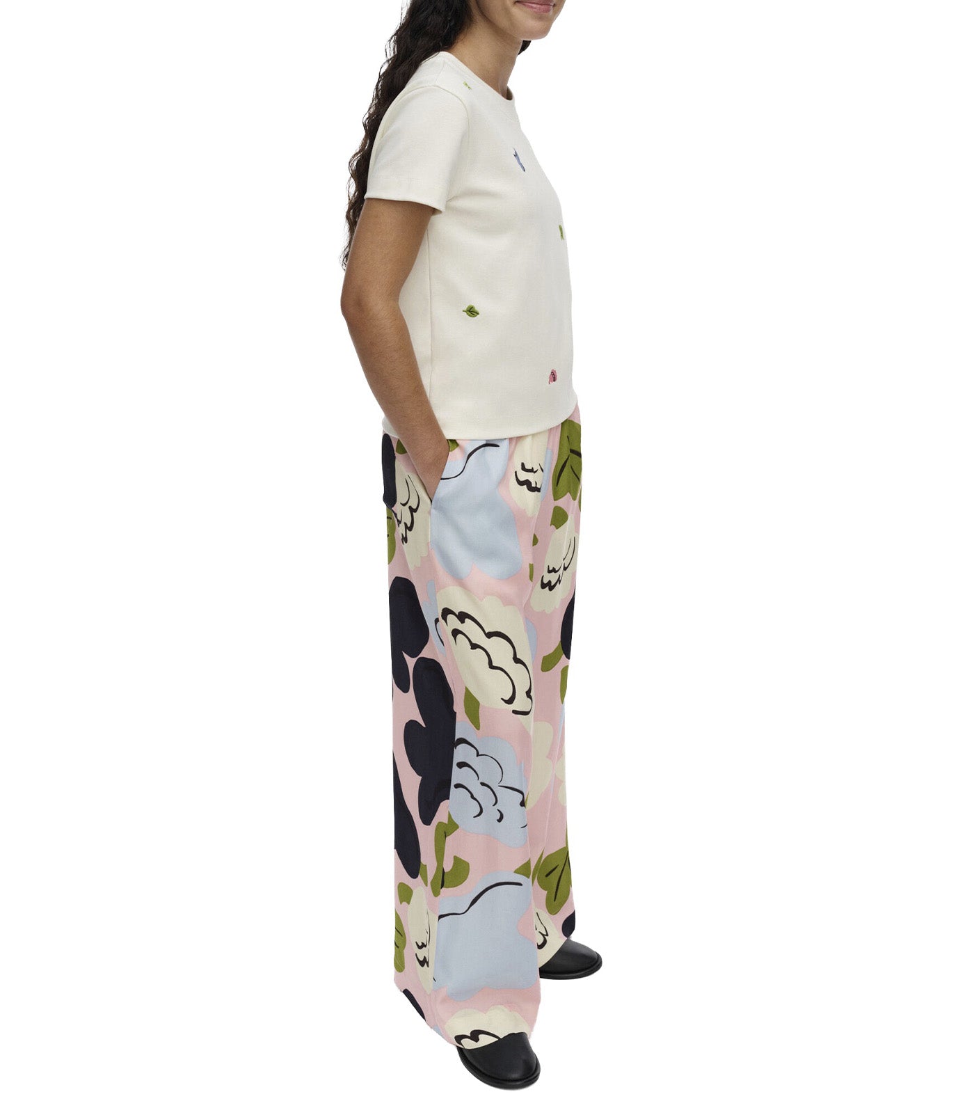Vaihtelu Kukasta Kukkaan Trousers Light Pink/Dark Blue/Light Blue