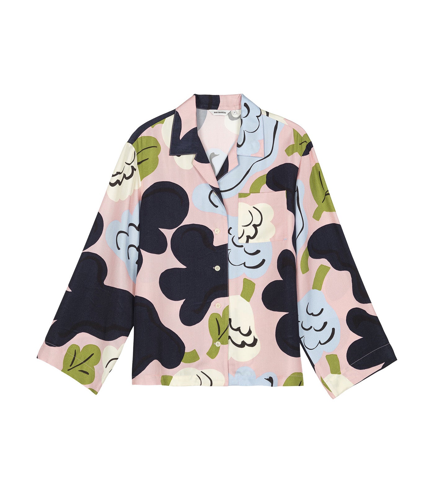 Viivoitus Kukasta Kukkaan Shirt Light Pink/Dark Blue/Light Blue
