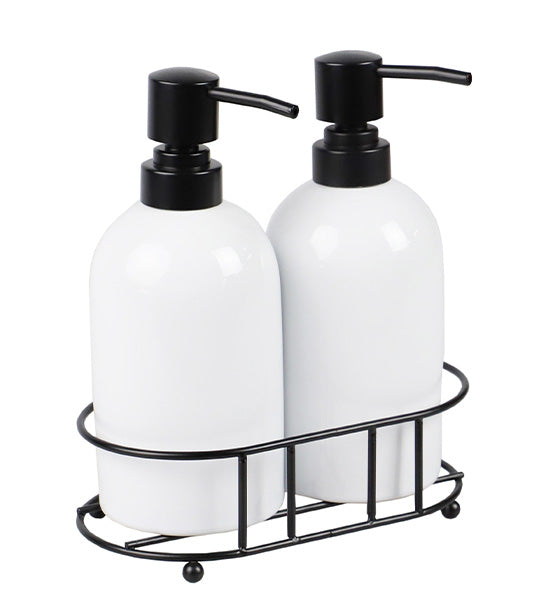 MakeRoom 2-Piece Soap Dispenser with Rack