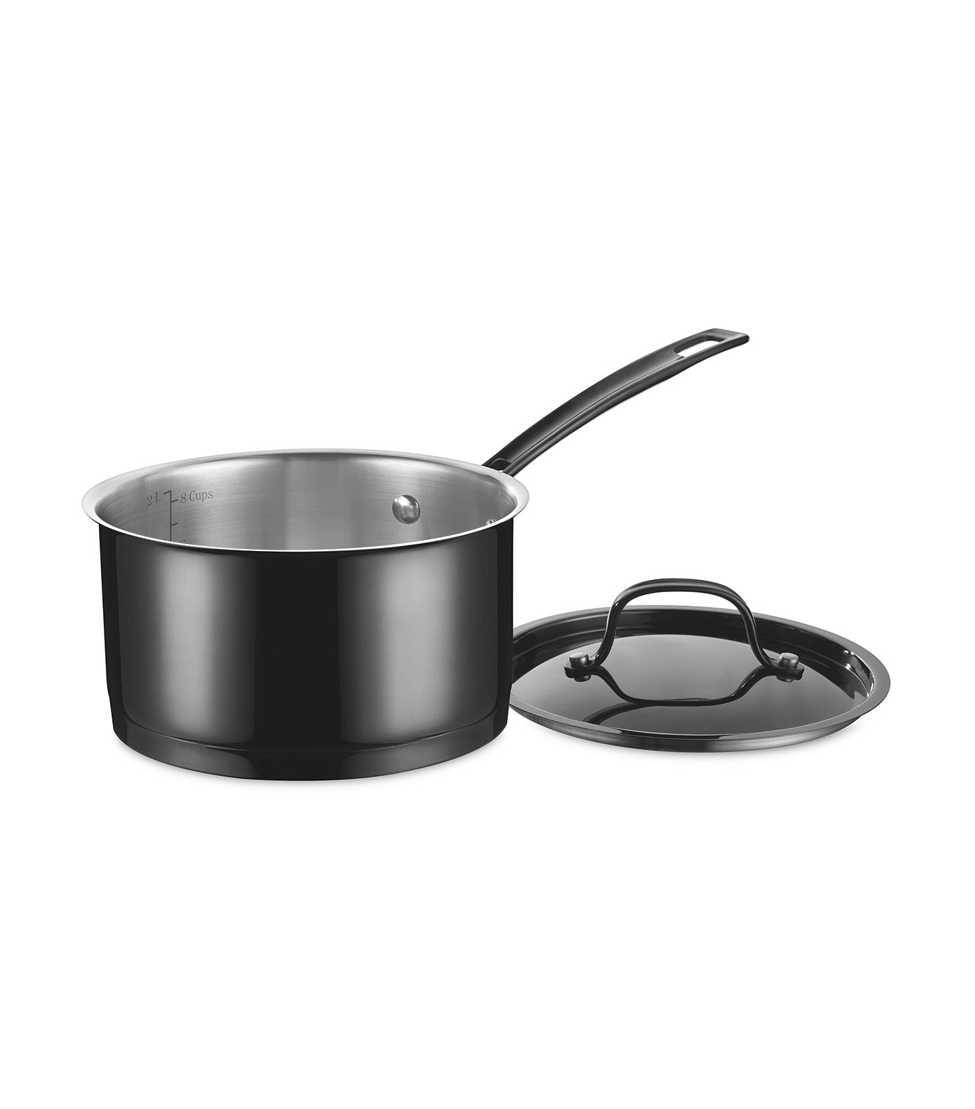 2.5 Quart Stainless Steel Saucepan Black Mica Shine